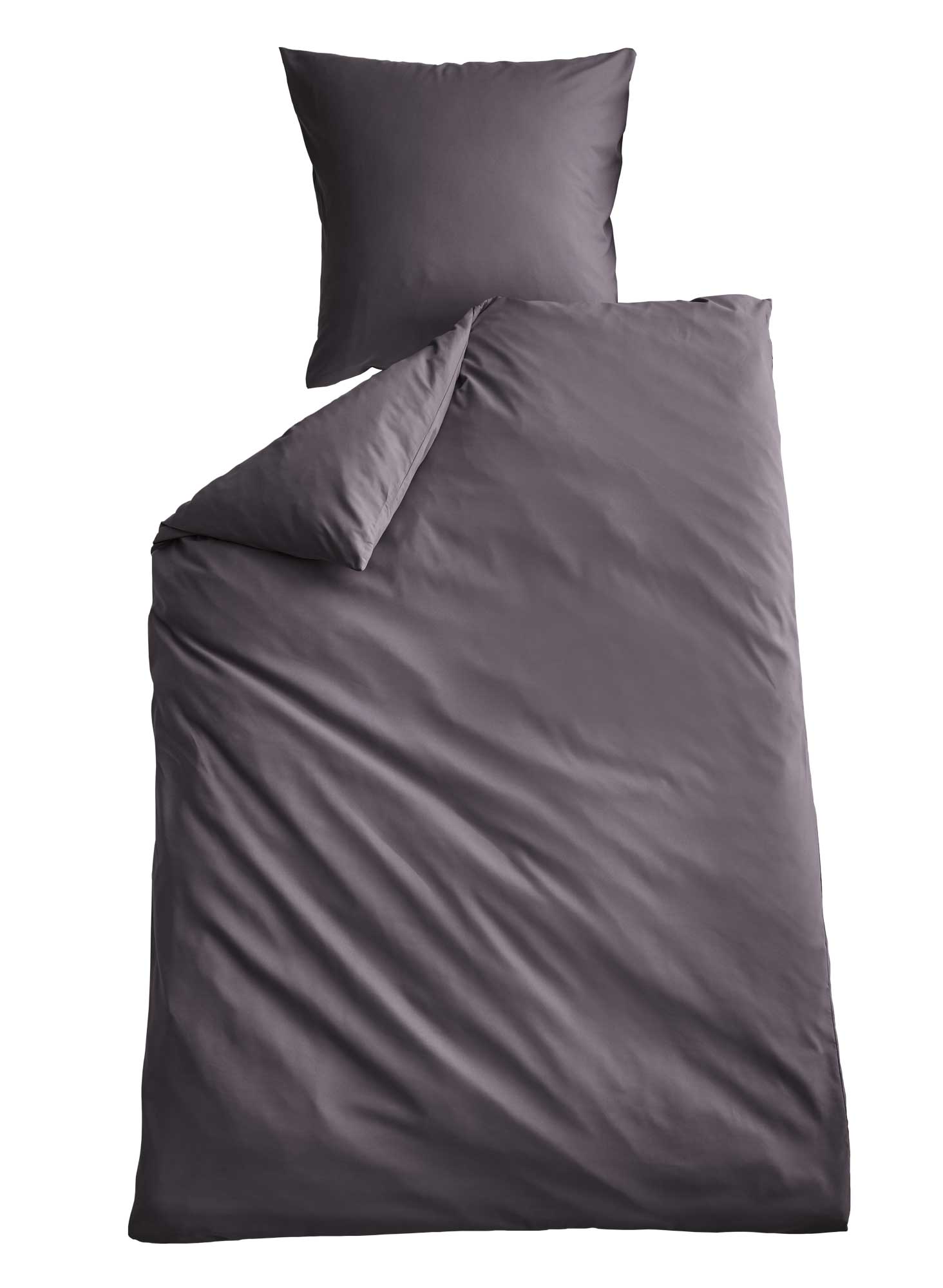 Bio Baumwolle Bettwäsche Set »Bremen« Kissenbezug Bettbezug Reißverschluss Hautfreundlich 202091 Dunkelgrau BxL 135x200 cm Bettwäsche 202091dunkelgrau | Gardinenbox.de