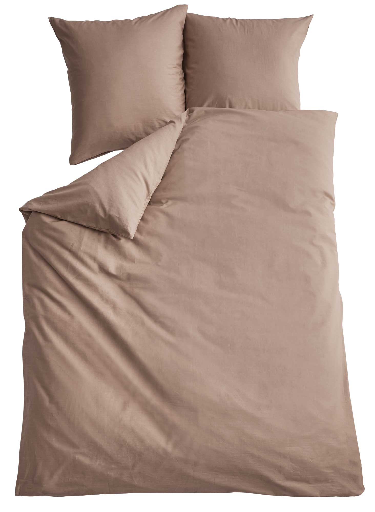 Bio Baumwolle Bettwäsche Set »Bremen« Kissenbezug Bettbezug Reißverschluss Hautfreundlich 202091 Taupe BxL 220x240 cm Bettwäsche 202091taupe-220x240 | Gardinenbox.de