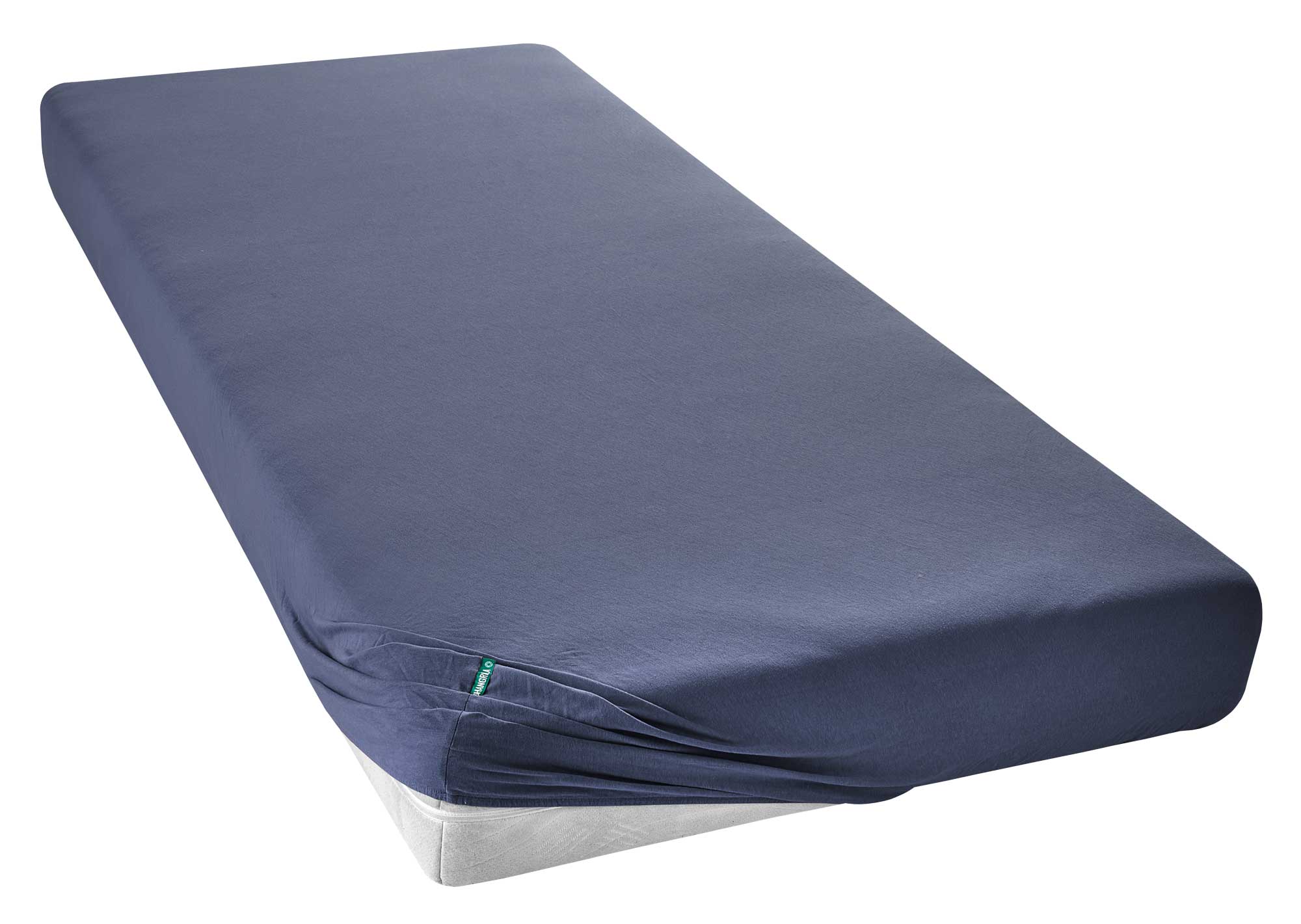 Spannbettlaken »Bremen« Bettlaken Bio Baumwolle Hautfreundlich für Boxpringbetten Matratzen bis 30 cm Höhe 202093 Bettwäsche 202092_matratze_DUNKELBLAU_1 | Gardinenbox.de
