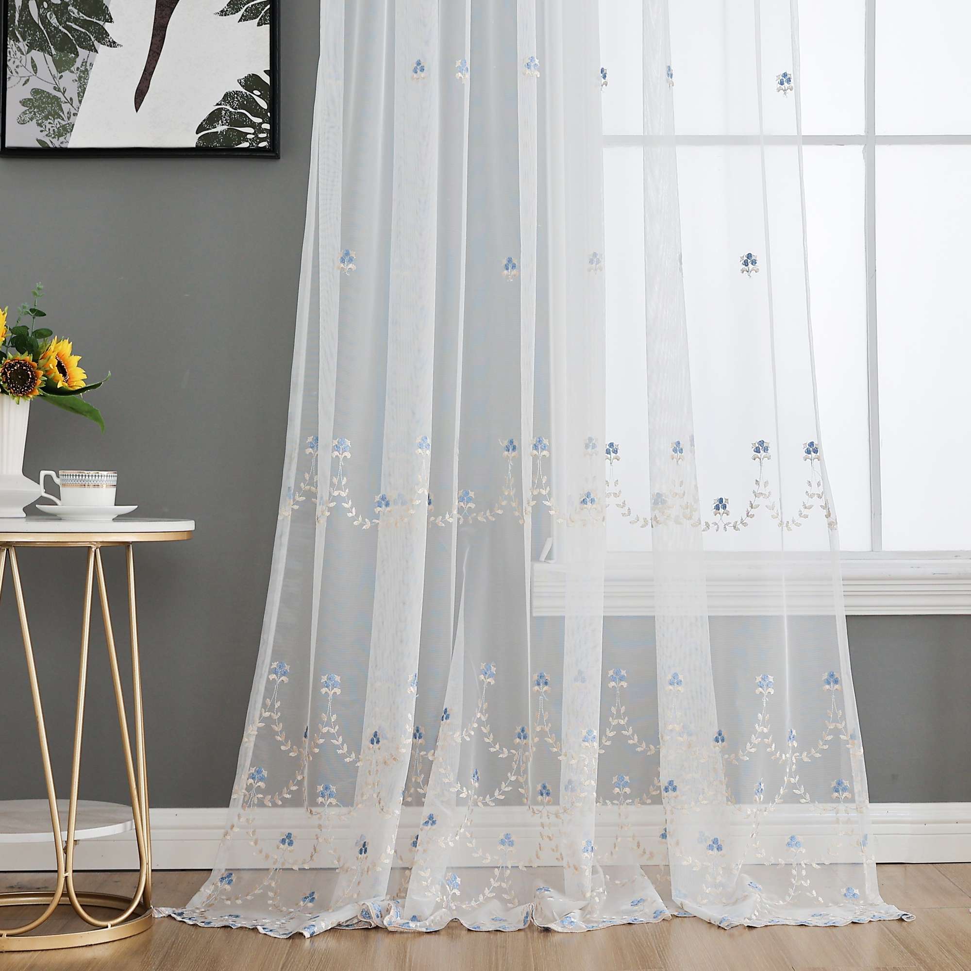 Gardine Raschel Stickerei Design »Florenz« Multiband für Gardinenschiene und Gardinenstange Elegante Fensterdekoration 2023200 02 Gardinenschal 202320002 | Gardinenbox.de