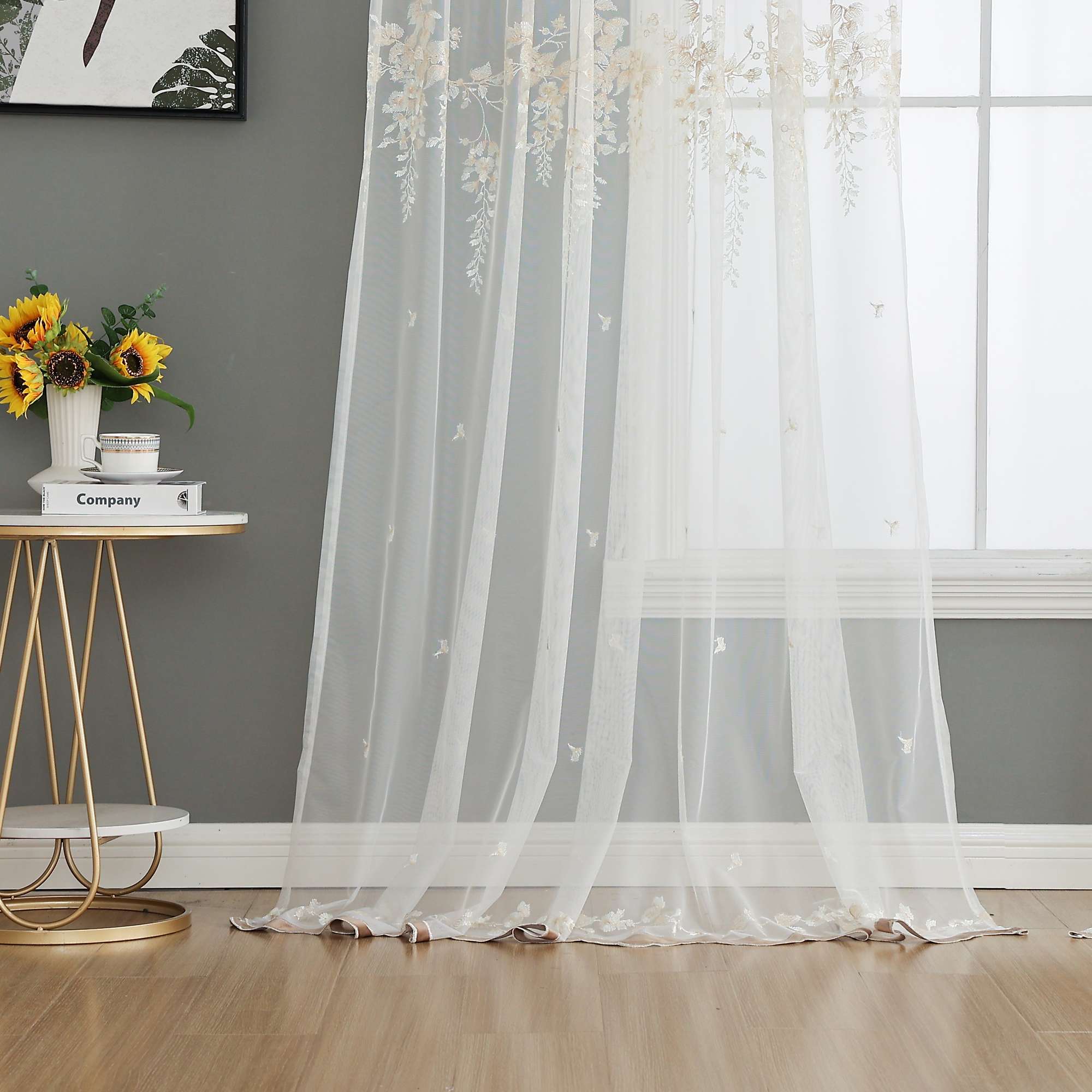 Gardine Raschel Stickerei Design »Florenz« Multiband für Gardinenschiene und Gardinenstange Elegante Fensterdekoration 2023200 08 Gardinenschal 202320008 | Gardinenbox.de