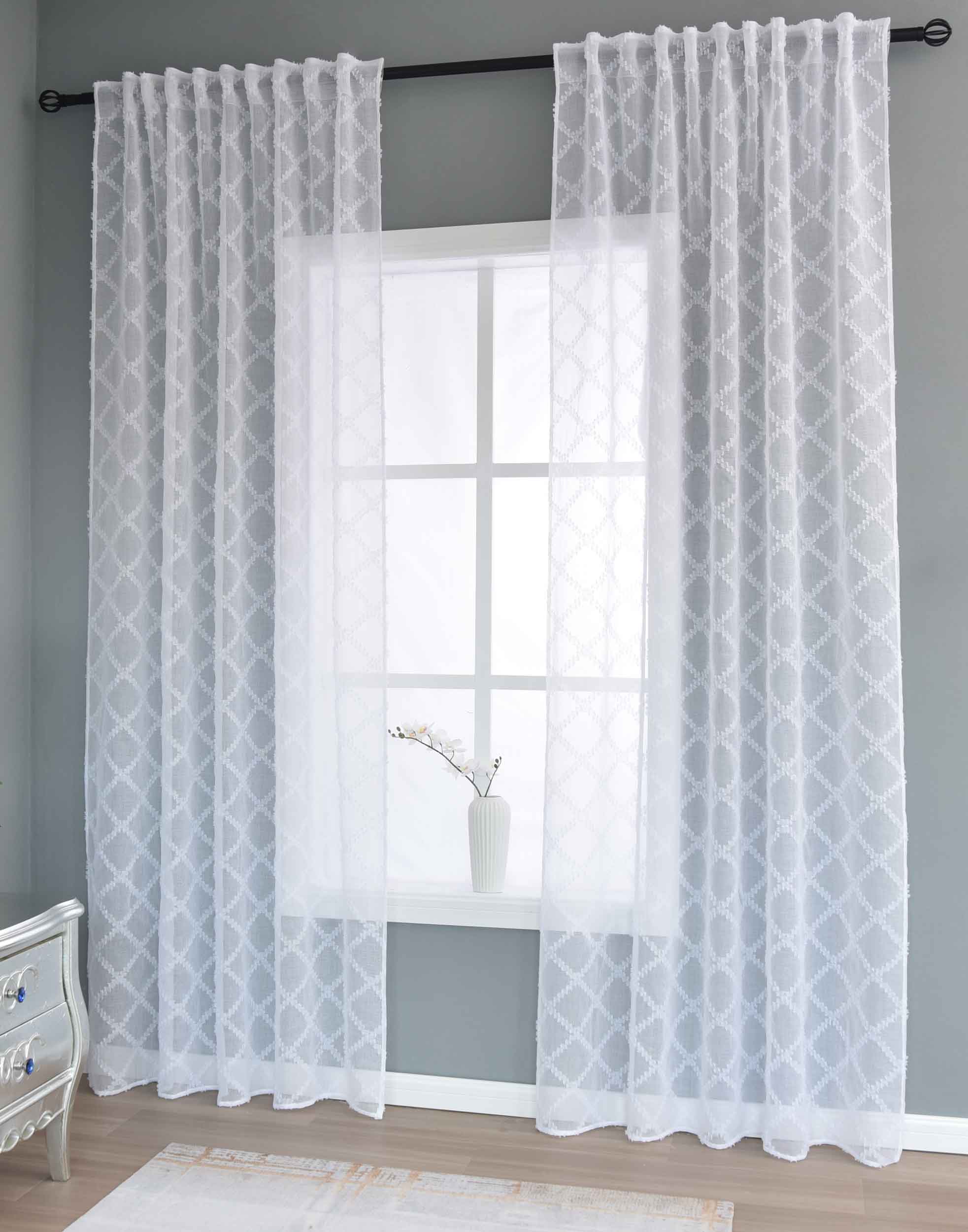 2er Set Gardine »VALENCIA« Multiband Aufhängung Scherli Transparent Leinen-Optik 2023400-408S-2 Natur Diamond Gardinen Set 2023400-408S-2natur_diamond | Gardinenbox.de