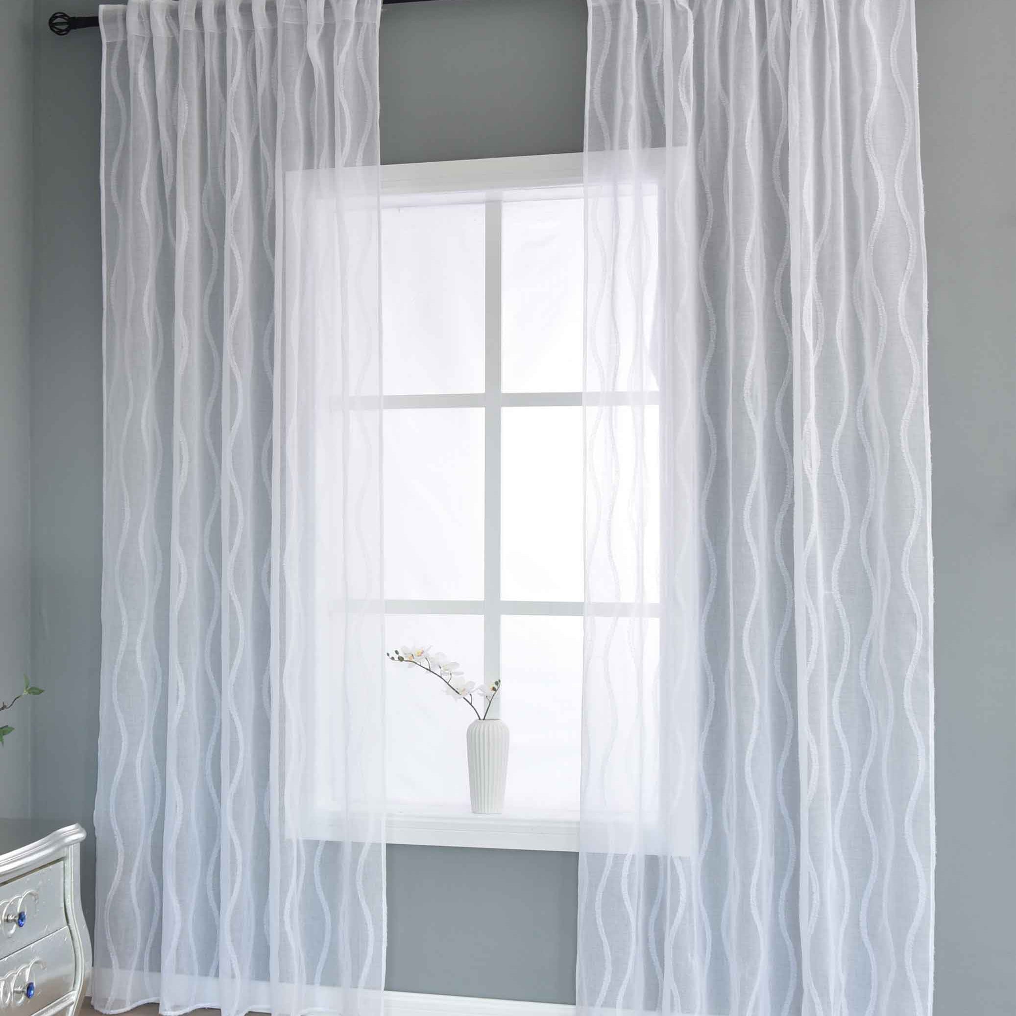 2er Set Gardine »VALENCIA« Multiband Aufhängung Scherli Transparent Leinen-Optik 2023400-408S-2 Natur Waves Gardinen Set 2023400-408S-2natur_waves | Gardinenbox.de