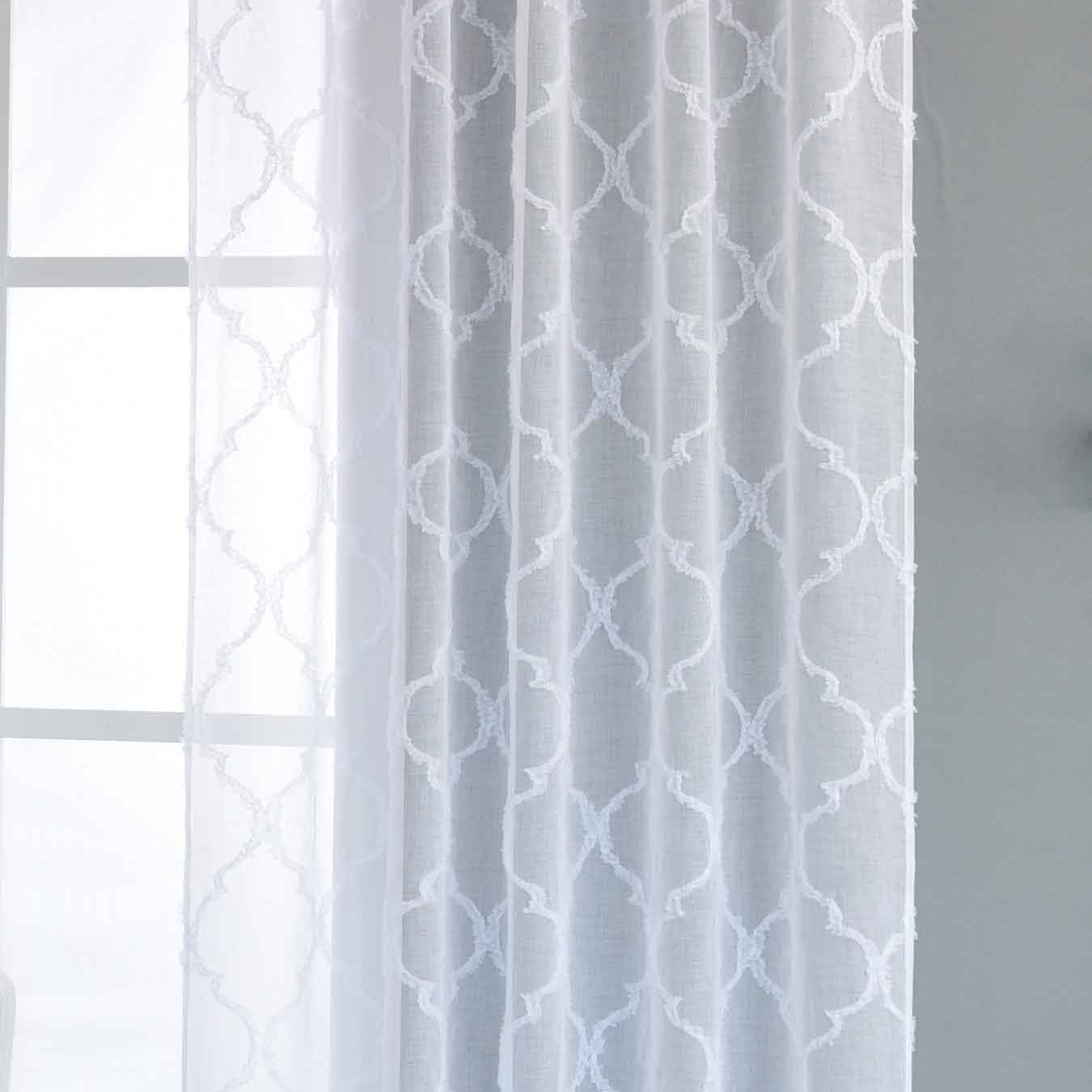 Gardine »VALENCIA« Multiband Aufhängung Scherli Transparent Leinen-Optik 2023400-408S Natur Lacework Gardinenschal 2023400-408Snatur_lacework | Gardinenbox.de