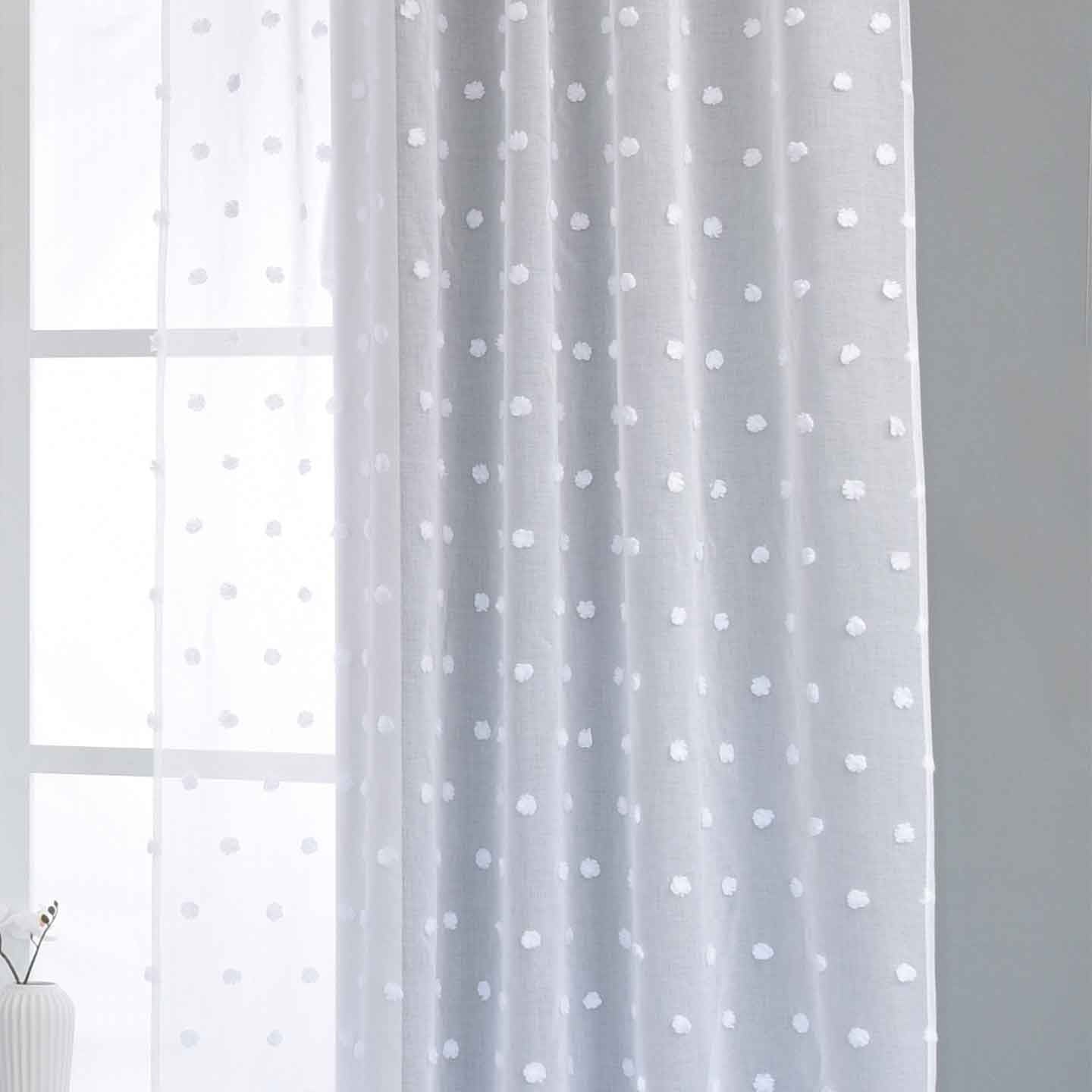 Gardine »VALENCIA« Multiband Aufhängung Scherli Transparent Leinen-Optik 2023400-408S Natur Snowflakes Gardinenschal 2023400-408Snatur_snowflakes | Gardinenbox.de