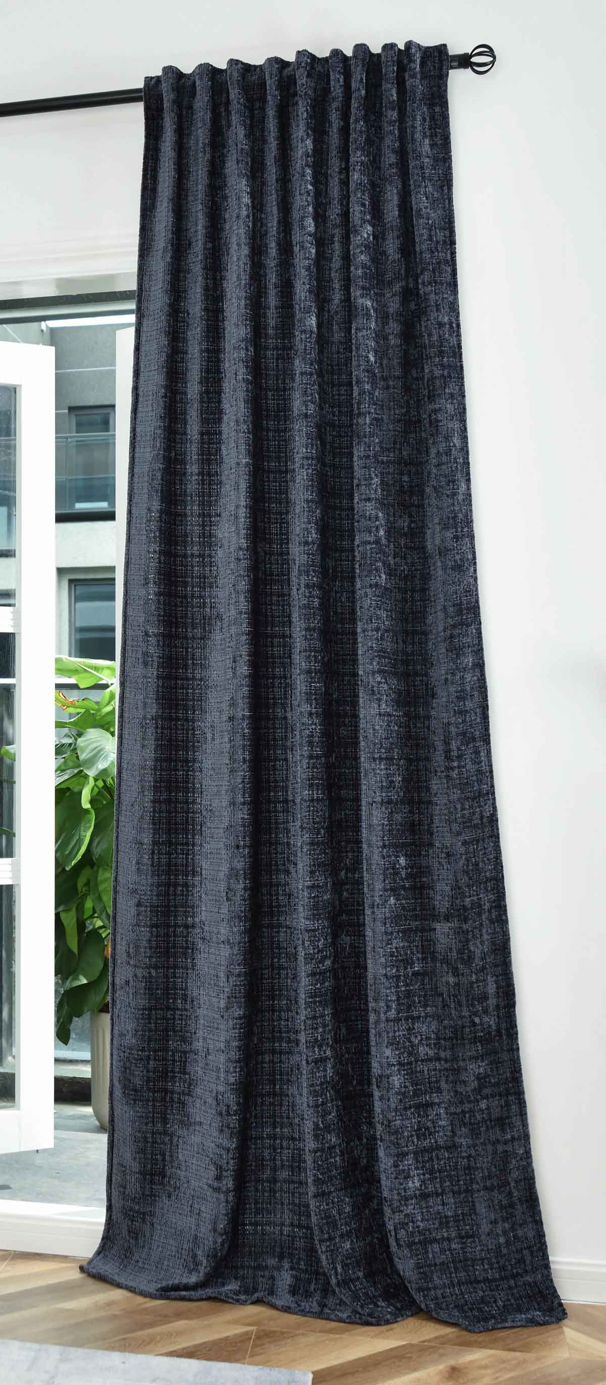 Vorhang Chenille Jacquard »RIGA« mit Multiband-Aufhängung Luxuriöser Stil für Ihr Zuhause 2023500 Blau Vorhang 2023500blau | Gardinenbox.de