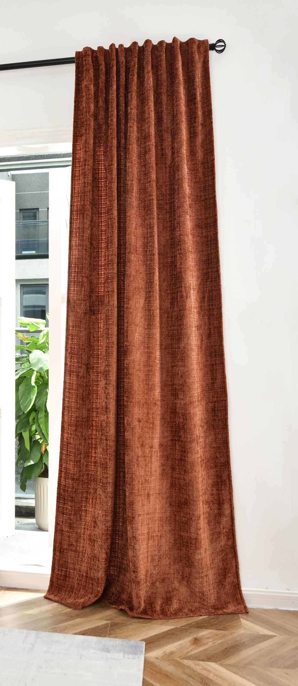 Vorhang Chenille Jacquard »RIGA« mit Multiband-Aufhängung Luxuriöser Stil für Ihr Zuhause 2023500 Terrakotta Vorhang 2023500terrakotta | Gardinenbox.de