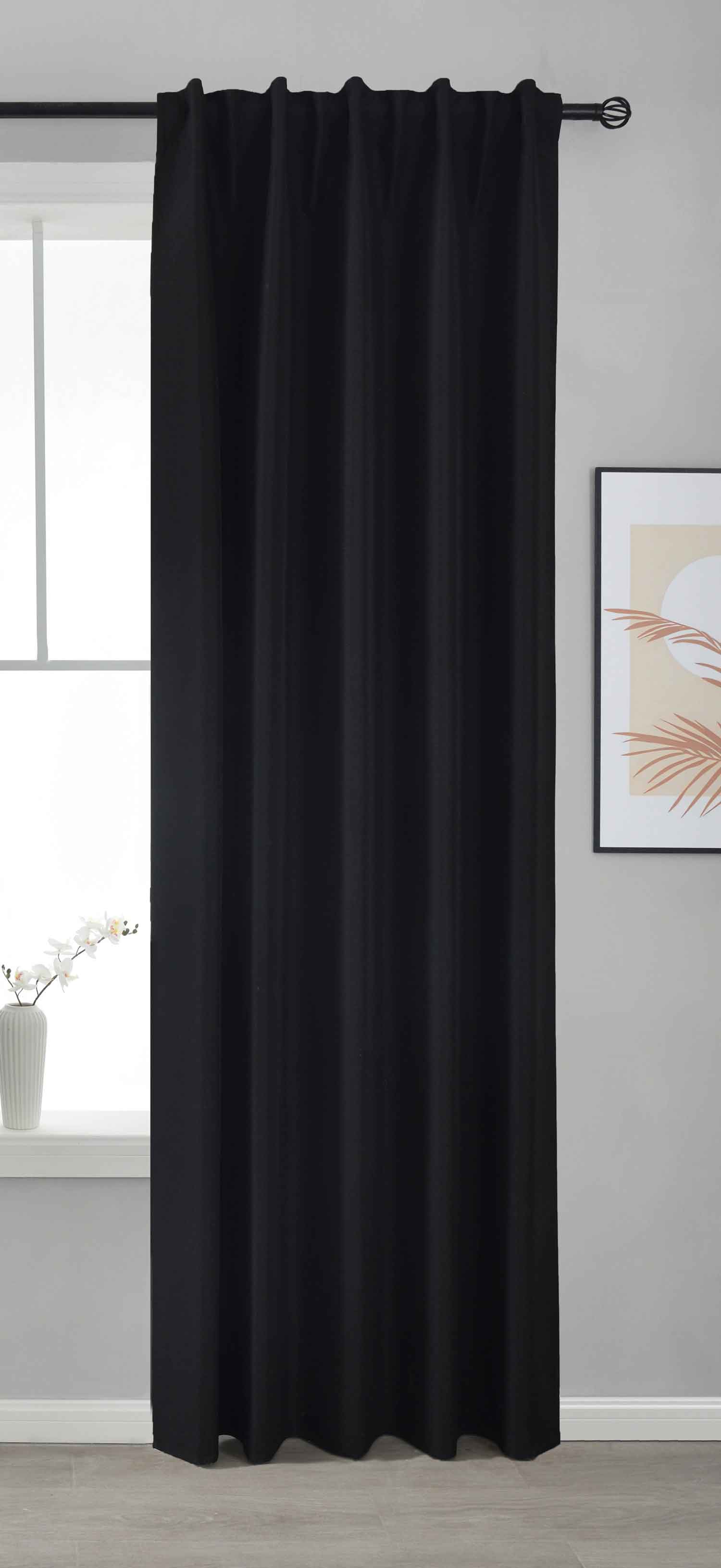 Premium Verdunkelungsvorhang »BOSTON Dark« 100% Verdunkelung mit Multibandaufhängung 2023600 Schwarz HxB 245x140 cm Vorhang 2023600schwarz_e7c71128-0729-4492-b8ec-9608bd3d80b3 | Gardinenbox.de