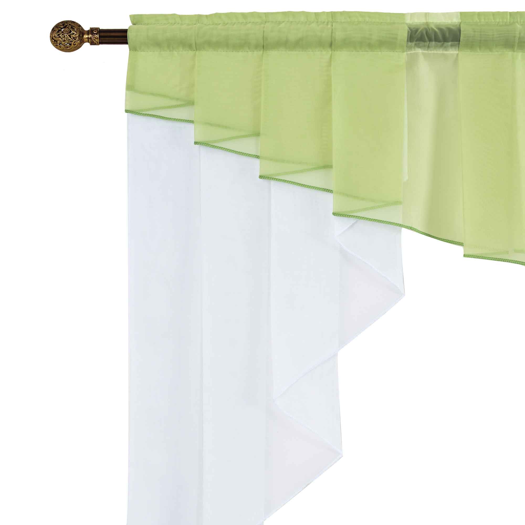Scheibengardine »MEIßEN« M-Bogen Kurzgardine Tunneldurchzug Universalband 2023700 Scheibengardine 2023700_d1_gruen | Gardinenbox.de