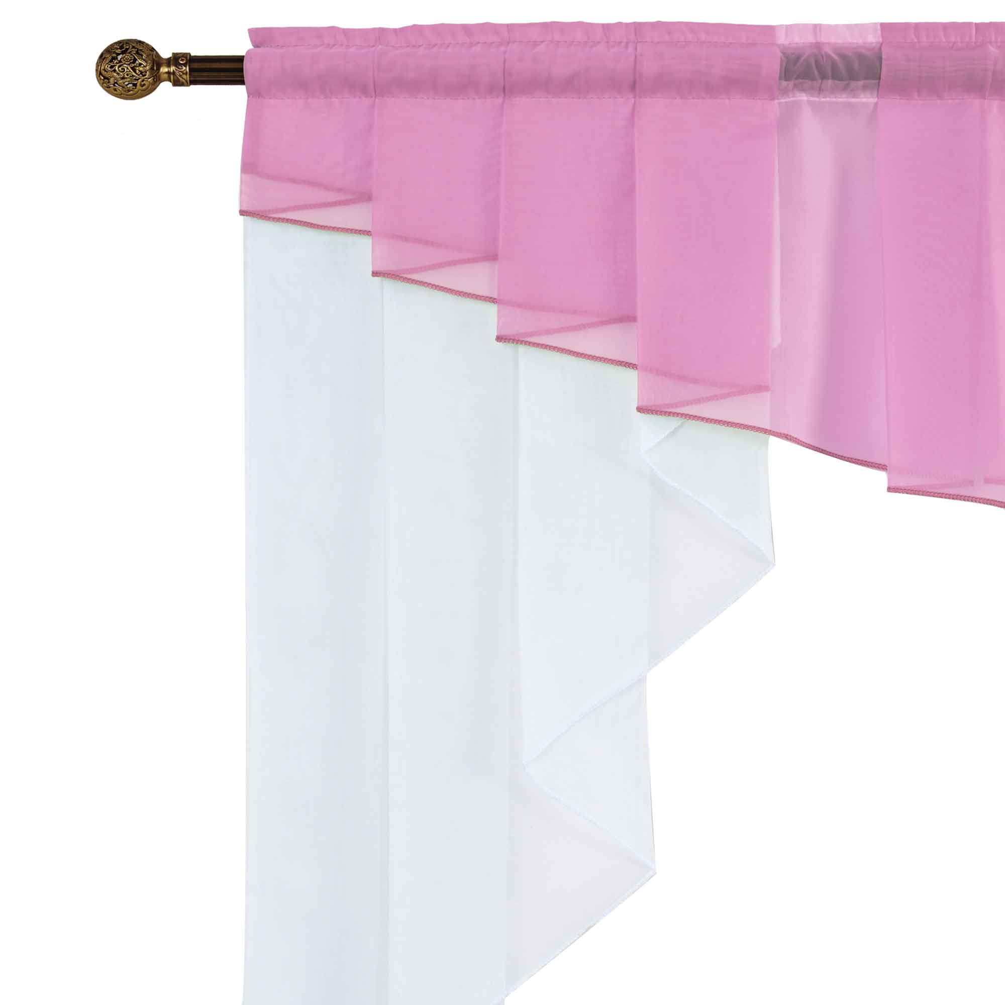 Scheibengardine »MEIßEN« M-Bogen Kurzgardine Tunneldurchzug Universalband 2023700 Scheibengardine 2023700_d1_rosa | Gardinenbox.de