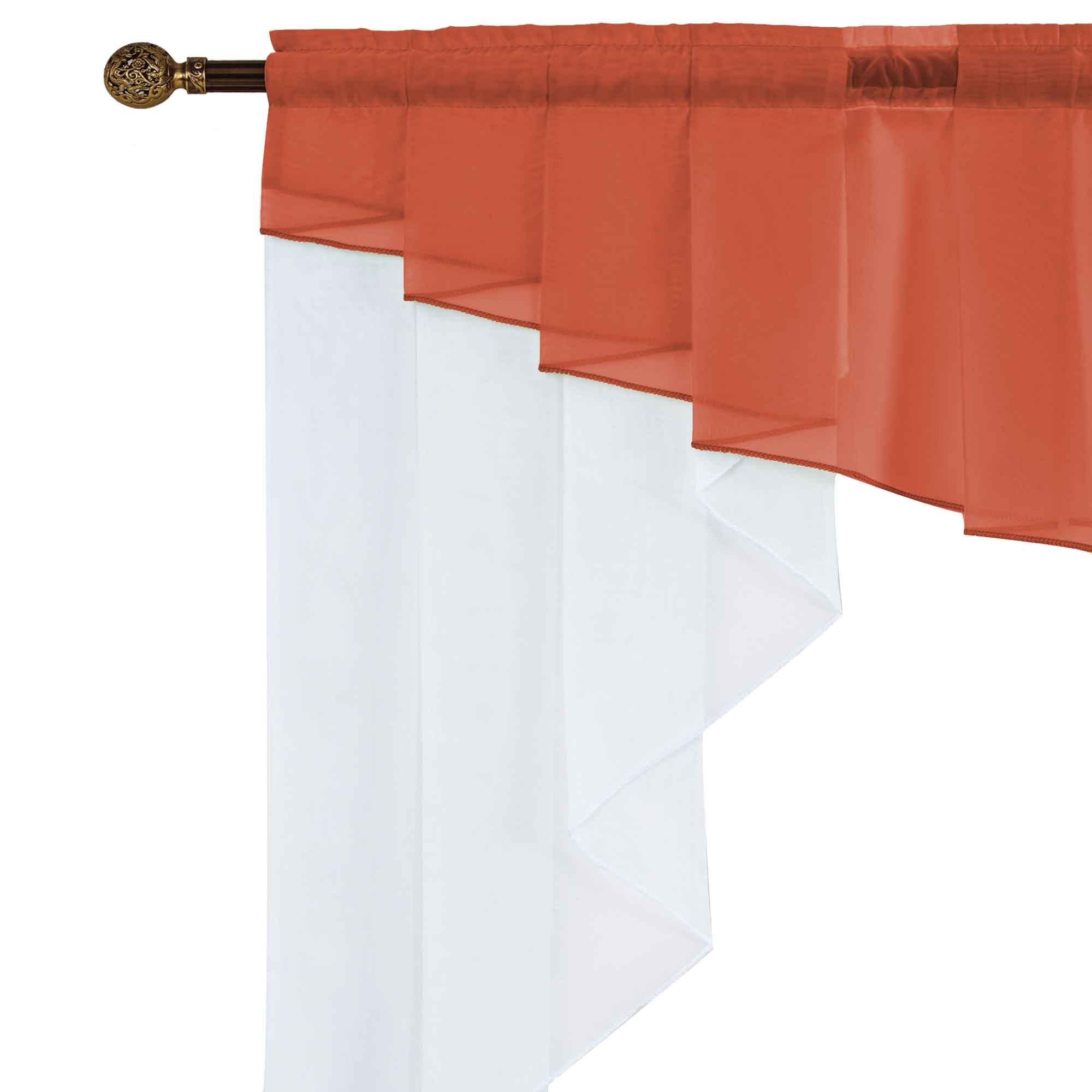 Scheibengardine »MEIßEN« M-Bogen Kurzgardine Tunneldurchzug Universalband 2023700 Scheibengardine 2023700_d1_terrakotta | Gardinenbox.de