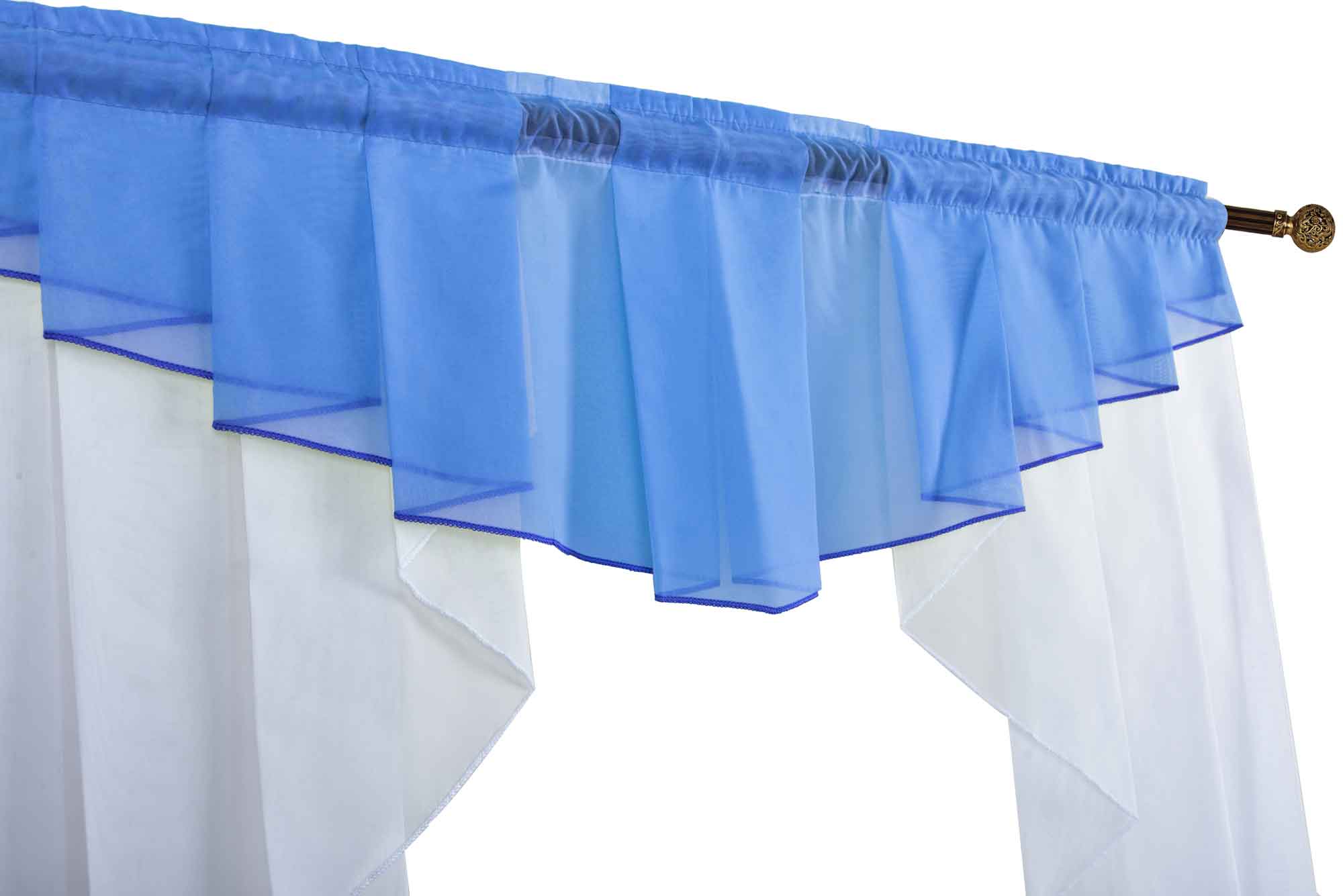 Scheibengardine »MEIßEN« M-Bogen Kurzgardine Tunneldurchzug Universalband 2023700 Scheibengardine 2023700_d2_blau | Gardinenbox.de