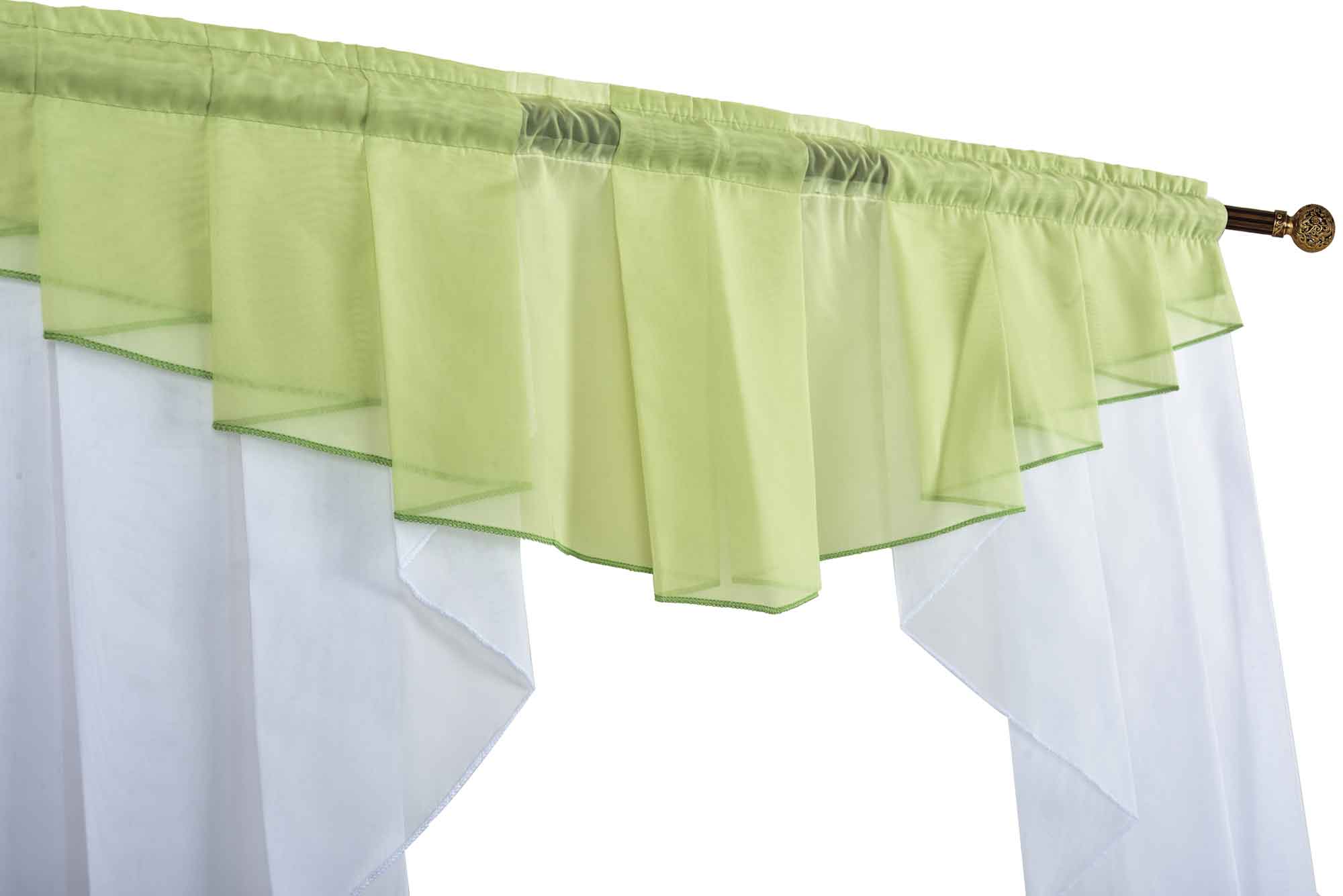 Scheibengardine »MEIßEN« M-Bogen Kurzgardine Tunneldurchzug Universalband 2023700 Scheibengardine 2023700_d2_gruen | Gardinenbox.de