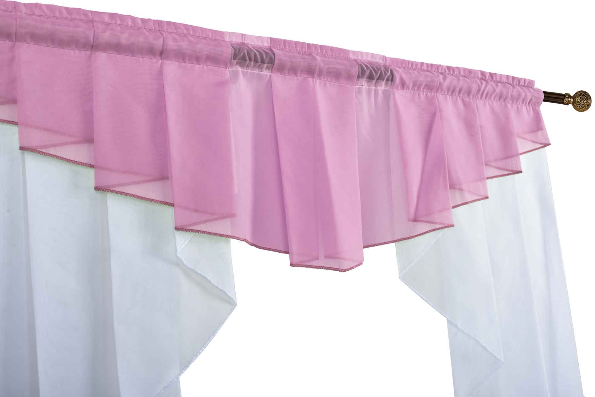 Scheibengardine »MEIßEN« M-Bogen Kurzgardine Tunneldurchzug Universalband 2023700 Scheibengardine 2023700_d2_rosa | Gardinenbox.de