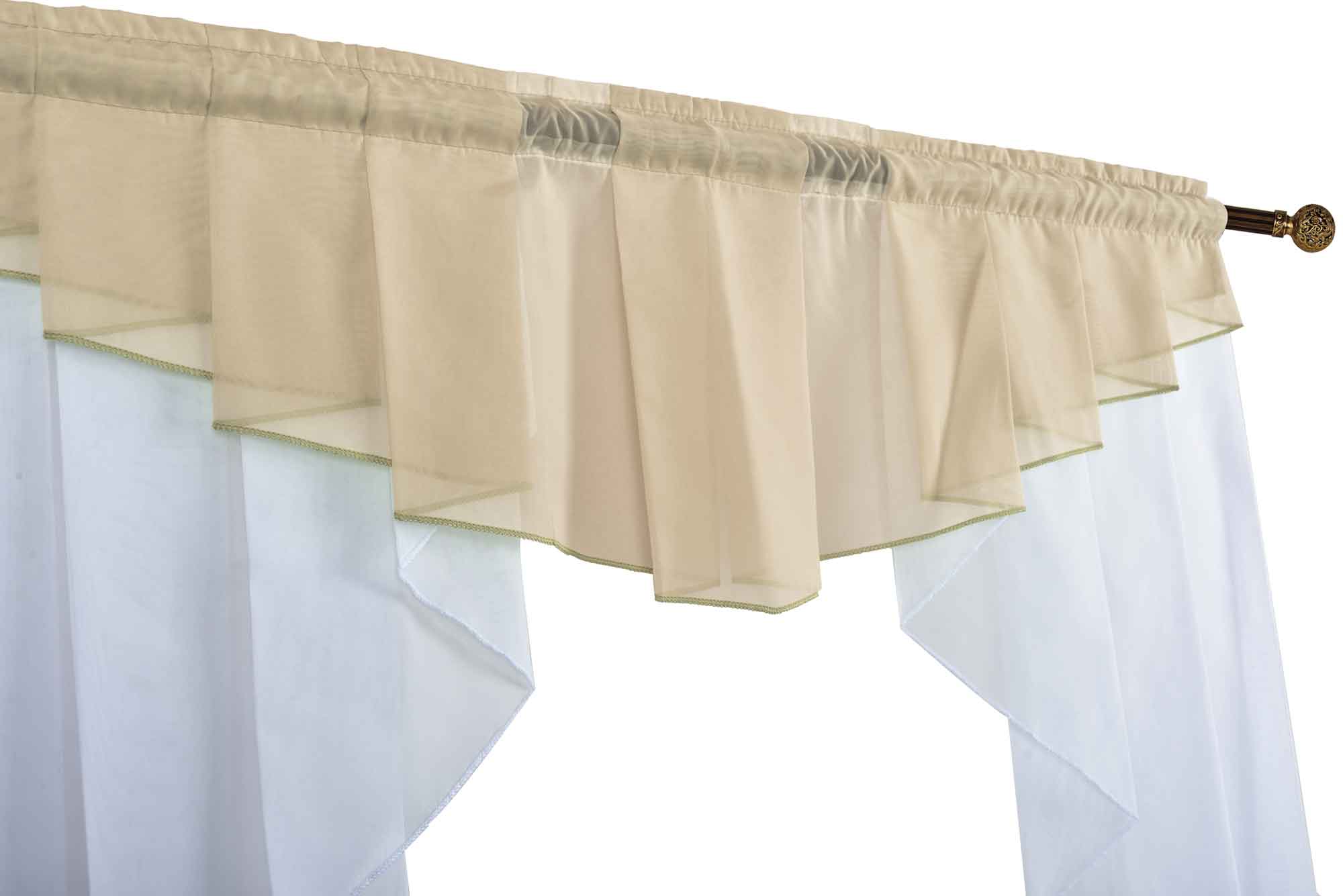 Scheibengardine »MEIßEN« M-Bogen Kurzgardine Tunneldurchzug Universalband 2023700 Scheibengardine 2023700_d2_sand | Gardinenbox.de