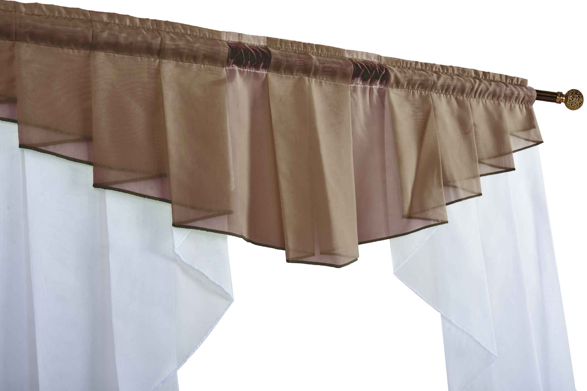 Scheibengardine »MEIßEN« M-Bogen Kurzgardine Tunneldurchzug Universalband 2023700 Scheibengardine 2023700_d2_taupe | Gardinenbox.de