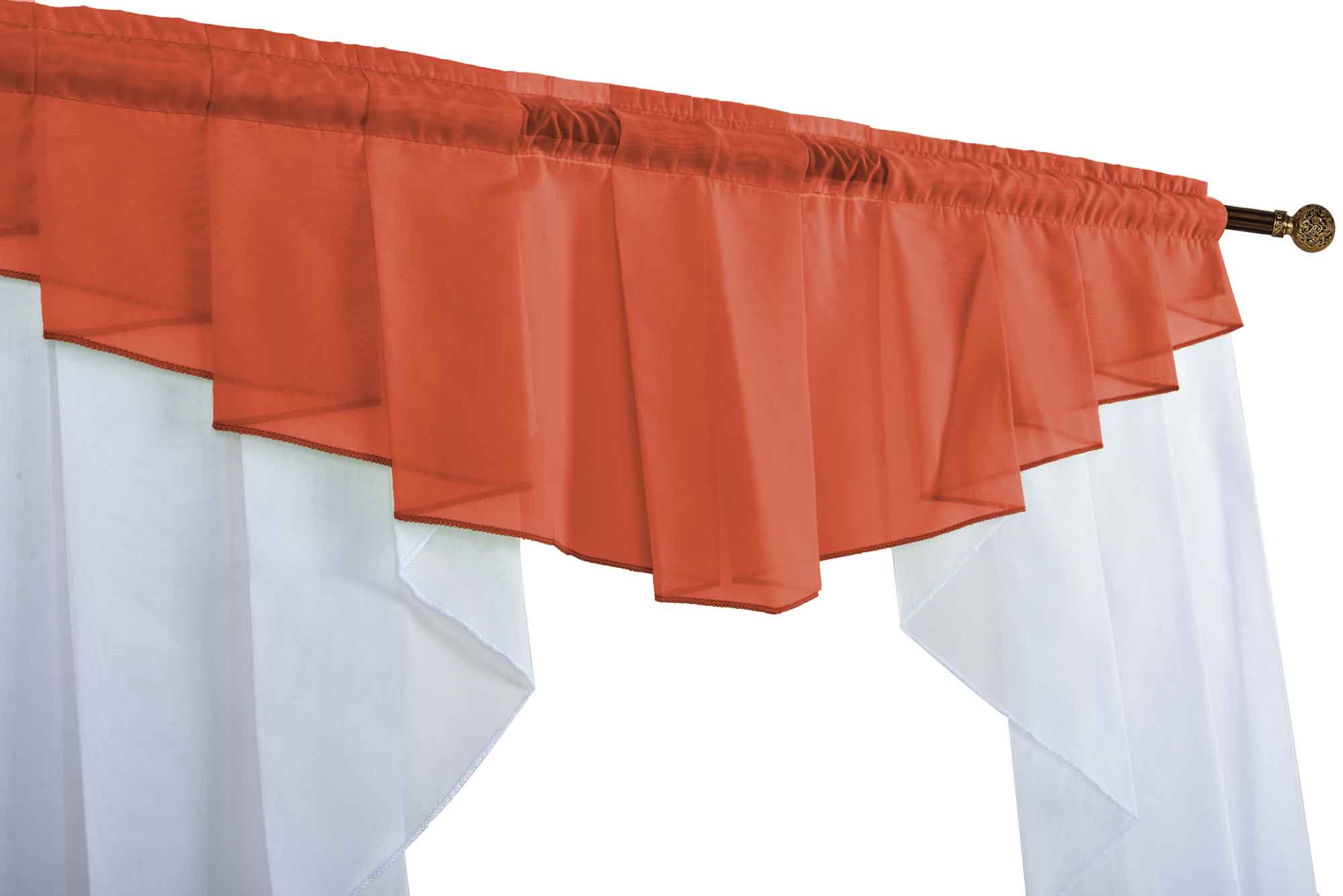 Scheibengardine »MEIßEN« M-Bogen Kurzgardine Tunneldurchzug Universalband 2023700 Scheibengardine 2023700_d2_terrakotta | Gardinenbox.de