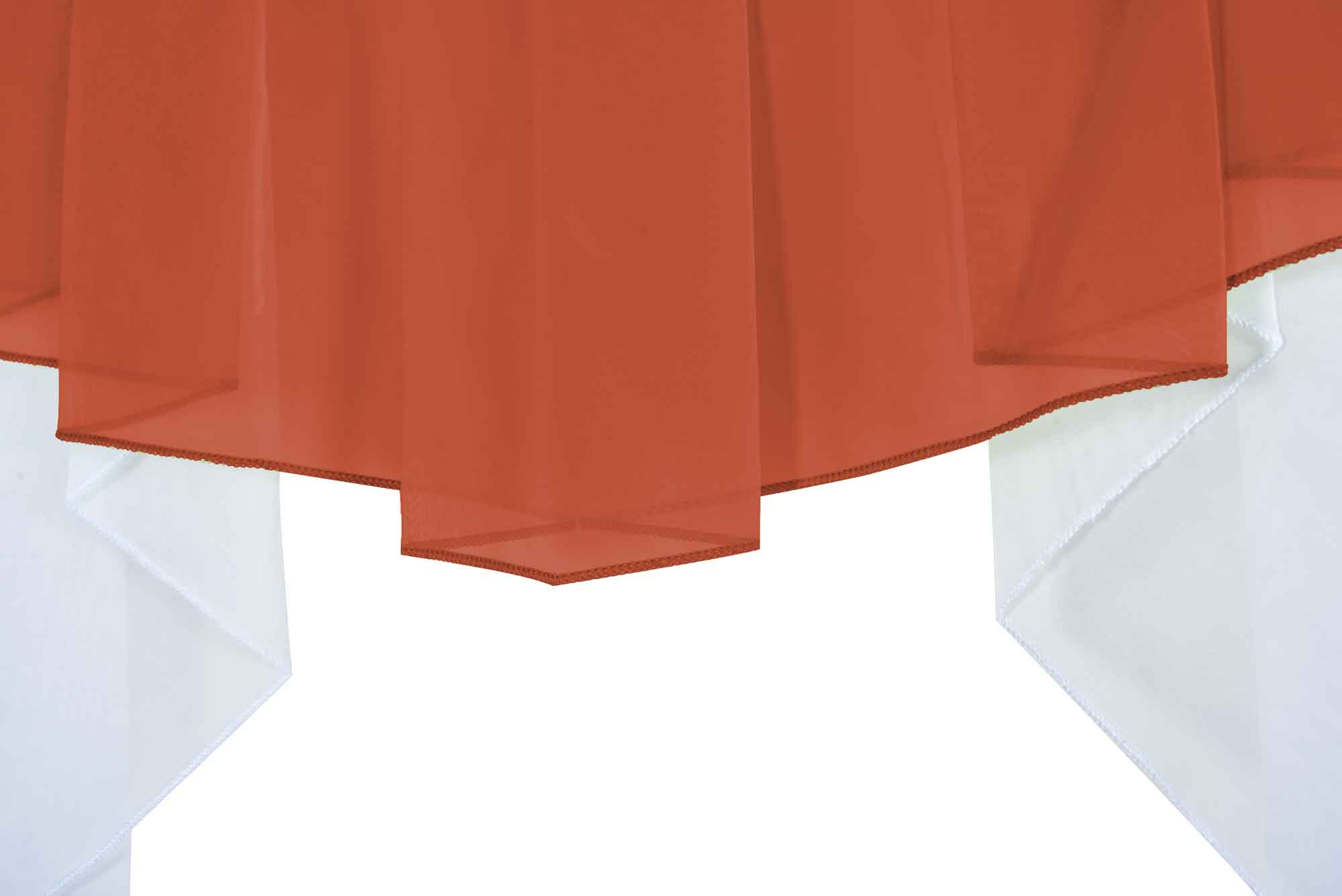 Scheibengardine »MEIßEN« M-Bogen Kurzgardine Tunneldurchzug Universalband 2023700 Scheibengardine 2023700_d3_terrakotta | Gardinenbox.de