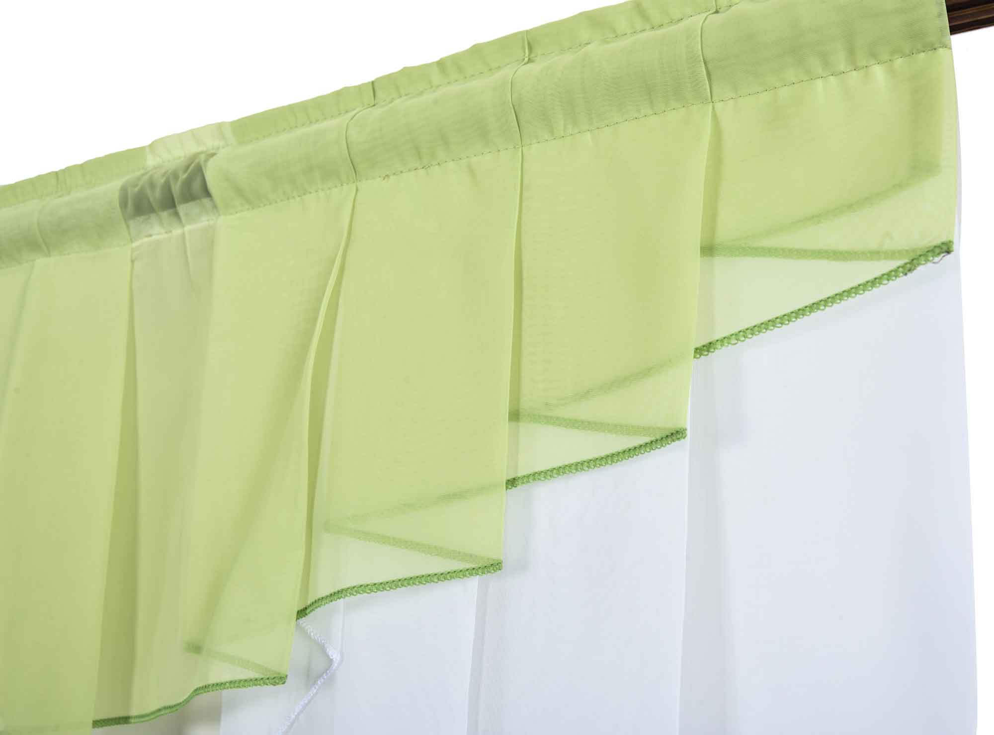 Scheibengardine »MEIßEN« M-Bogen Kurzgardine Tunneldurchzug Universalband 2023700 Scheibengardine 2023700_d4_gruen | Gardinenbox.de