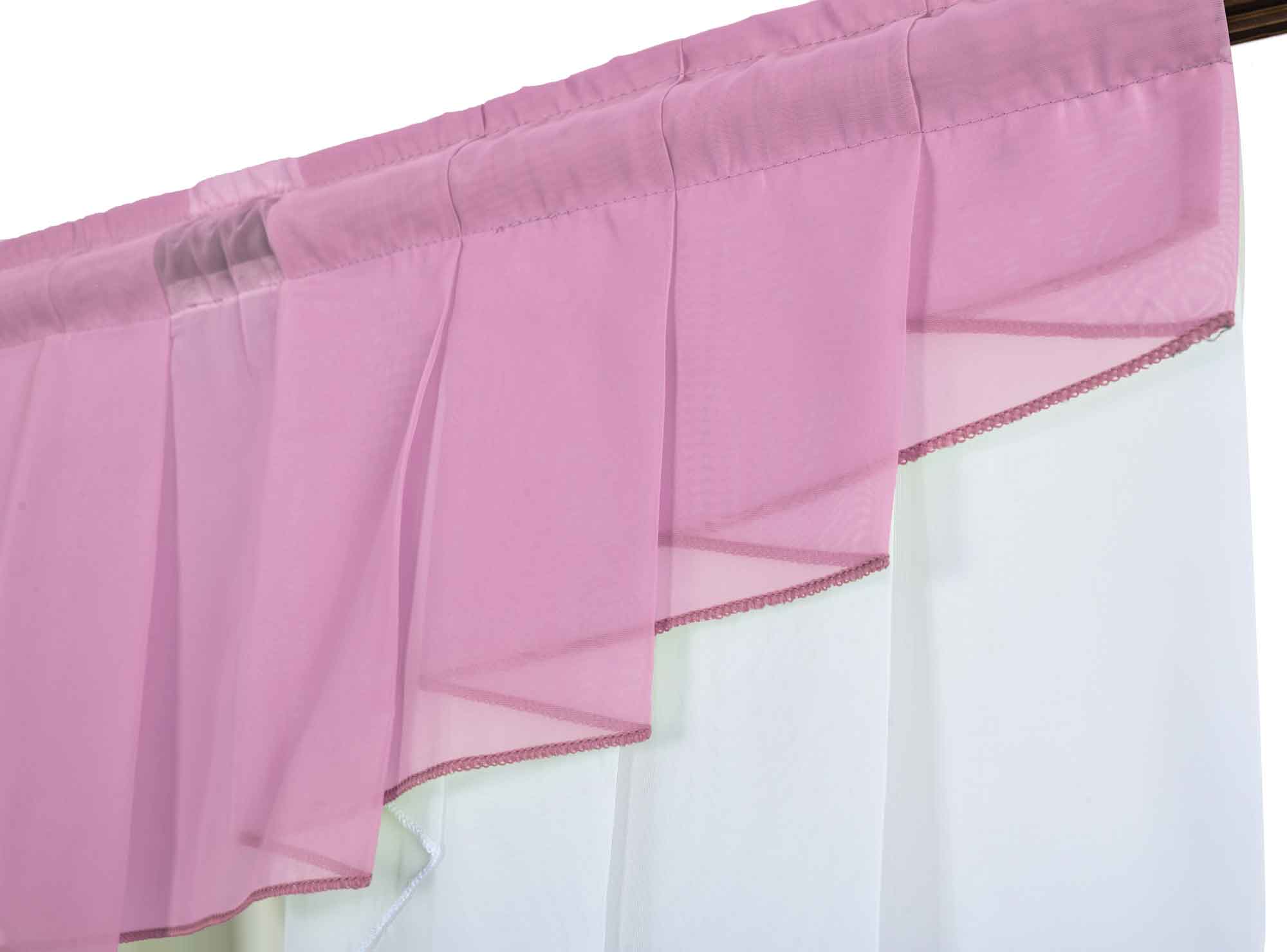 Scheibengardine »MEIßEN« M-Bogen Kurzgardine Tunneldurchzug Universalband 2023700 Scheibengardine 2023700_d4_rosa | Gardinenbox.de