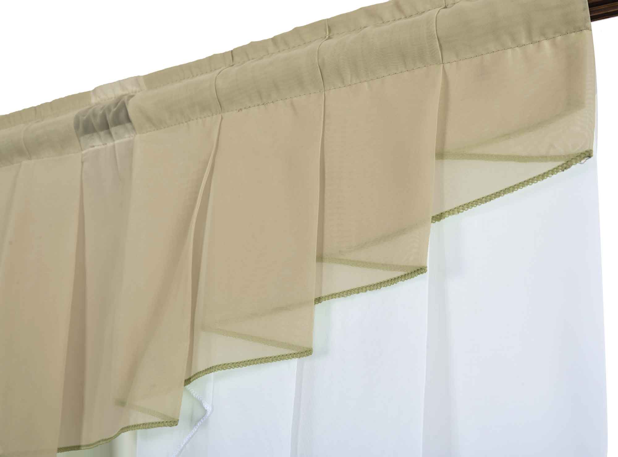 Scheibengardine »MEIßEN« M-Bogen Kurzgardine Tunneldurchzug Universalband 2023700 Scheibengardine 2023700_d4_sand | Gardinenbox.de