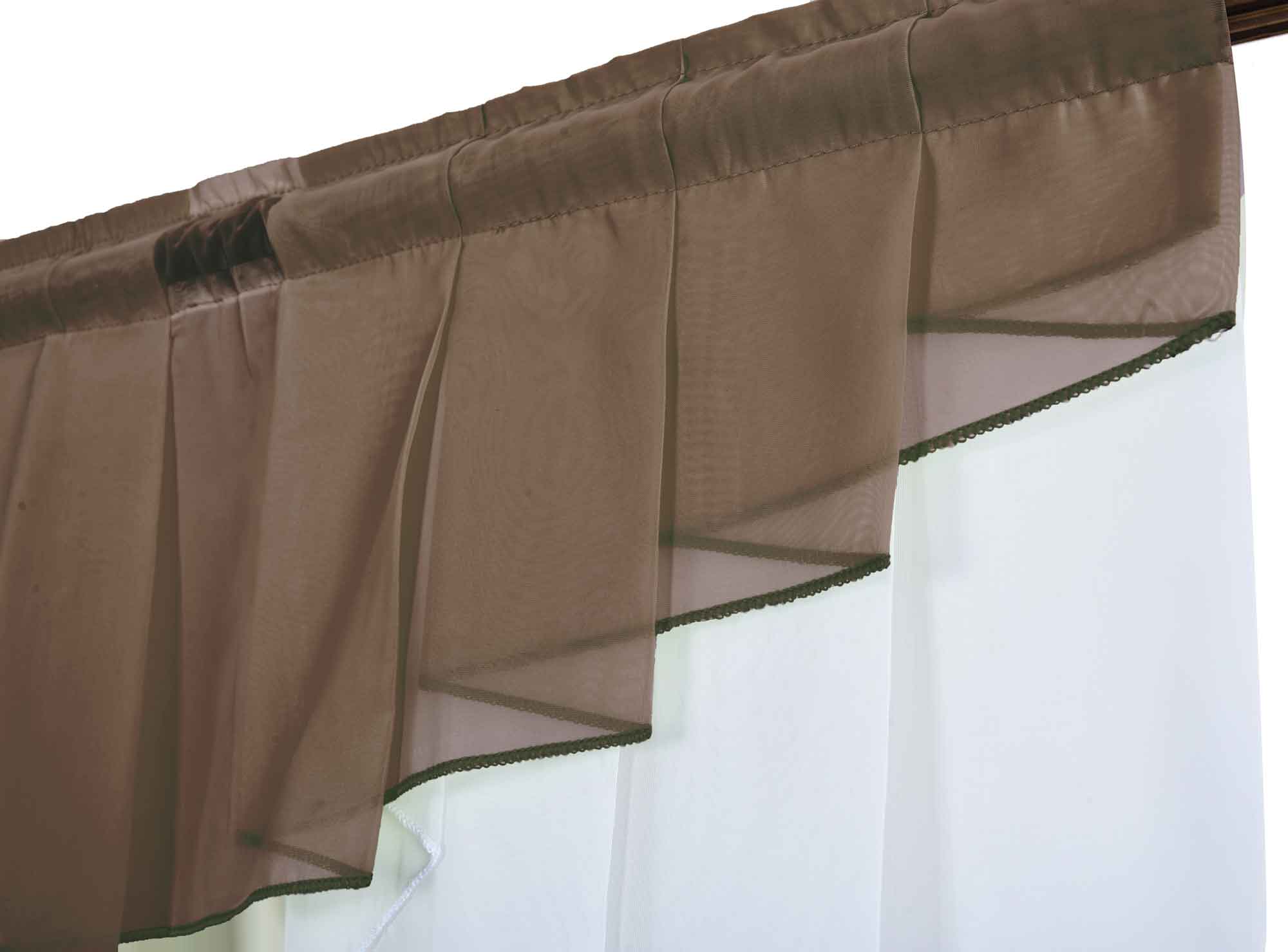 Scheibengardine »MEIßEN« M-Bogen Kurzgardine Tunneldurchzug Universalband 2023700 Scheibengardine 2023700_d4_taupe | Gardinenbox.de