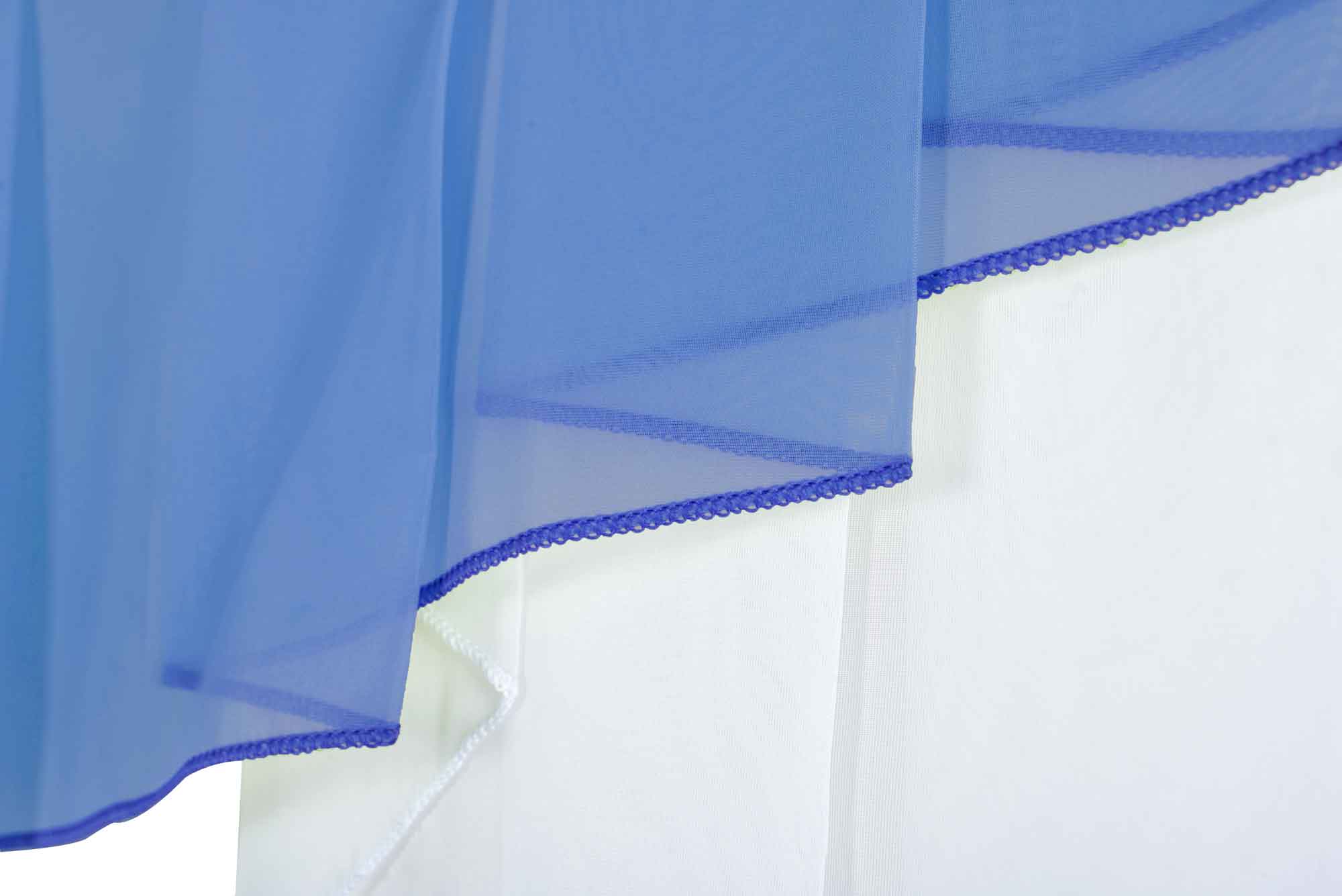 Scheibengardine »MEIßEN« M-Bogen Kurzgardine Tunneldurchzug Universalband 2023700 Scheibengardine 2023700_d5_blau | Gardinenbox.de