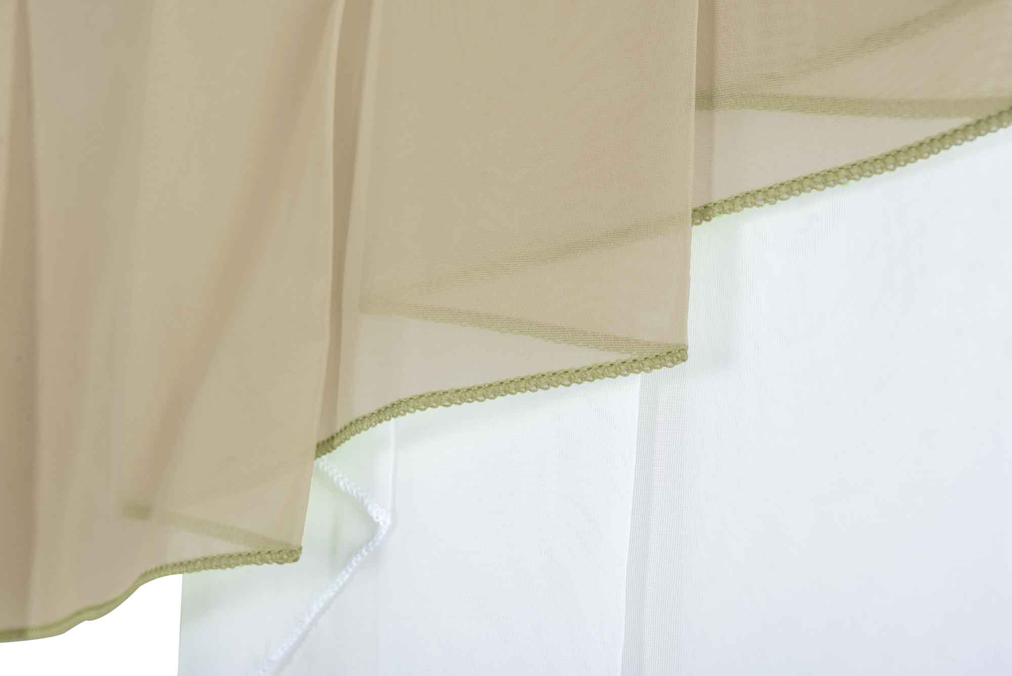 Scheibengardine »MEIßEN« M-Bogen Kurzgardine Tunneldurchzug Universalband 2023700 Scheibengardine 2023700_d5_sand | Gardinenbox.de