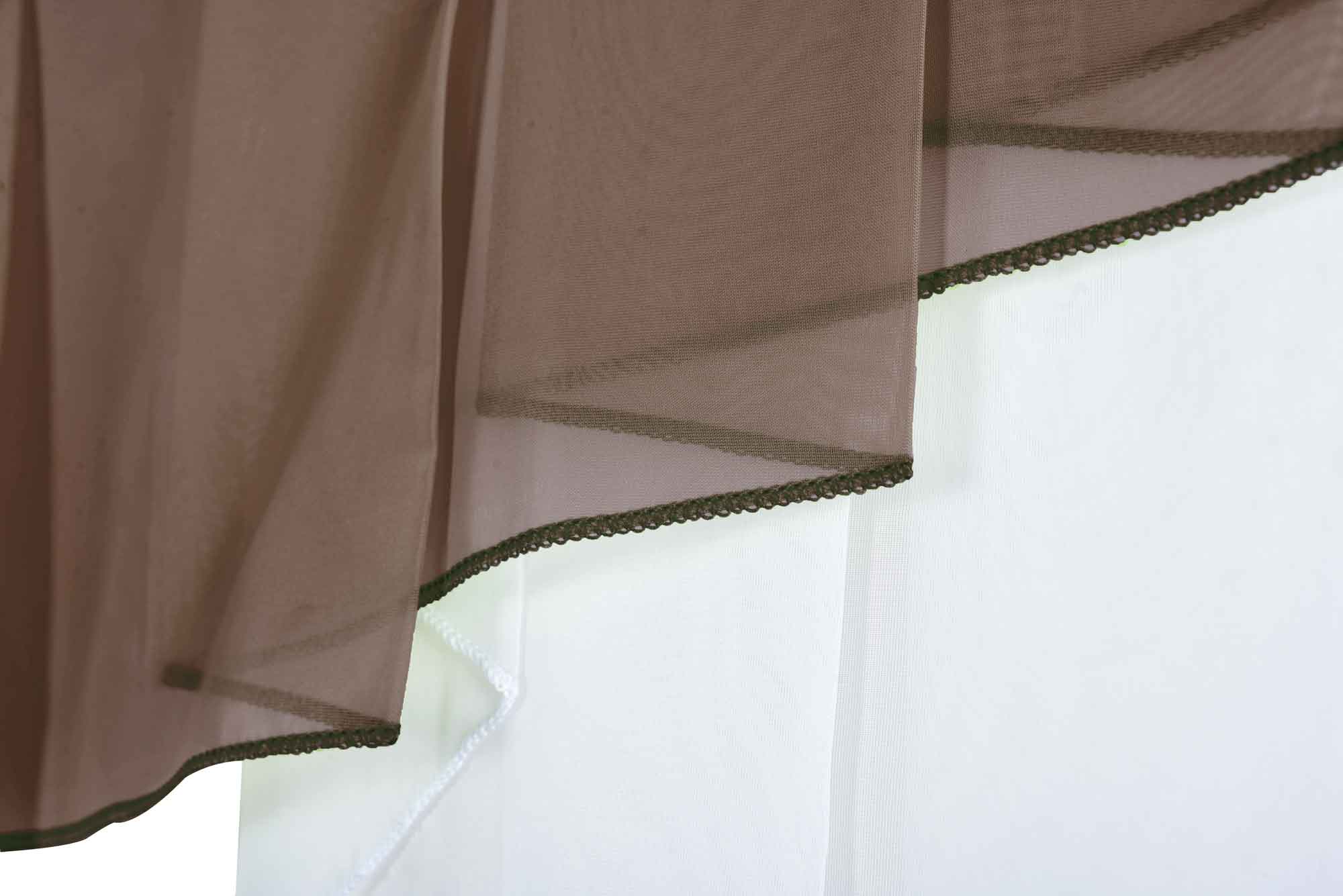 Scheibengardine »MEIßEN« M-Bogen Kurzgardine Tunneldurchzug Universalband 2023700 Scheibengardine 2023700_d5_taupe | Gardinenbox.de