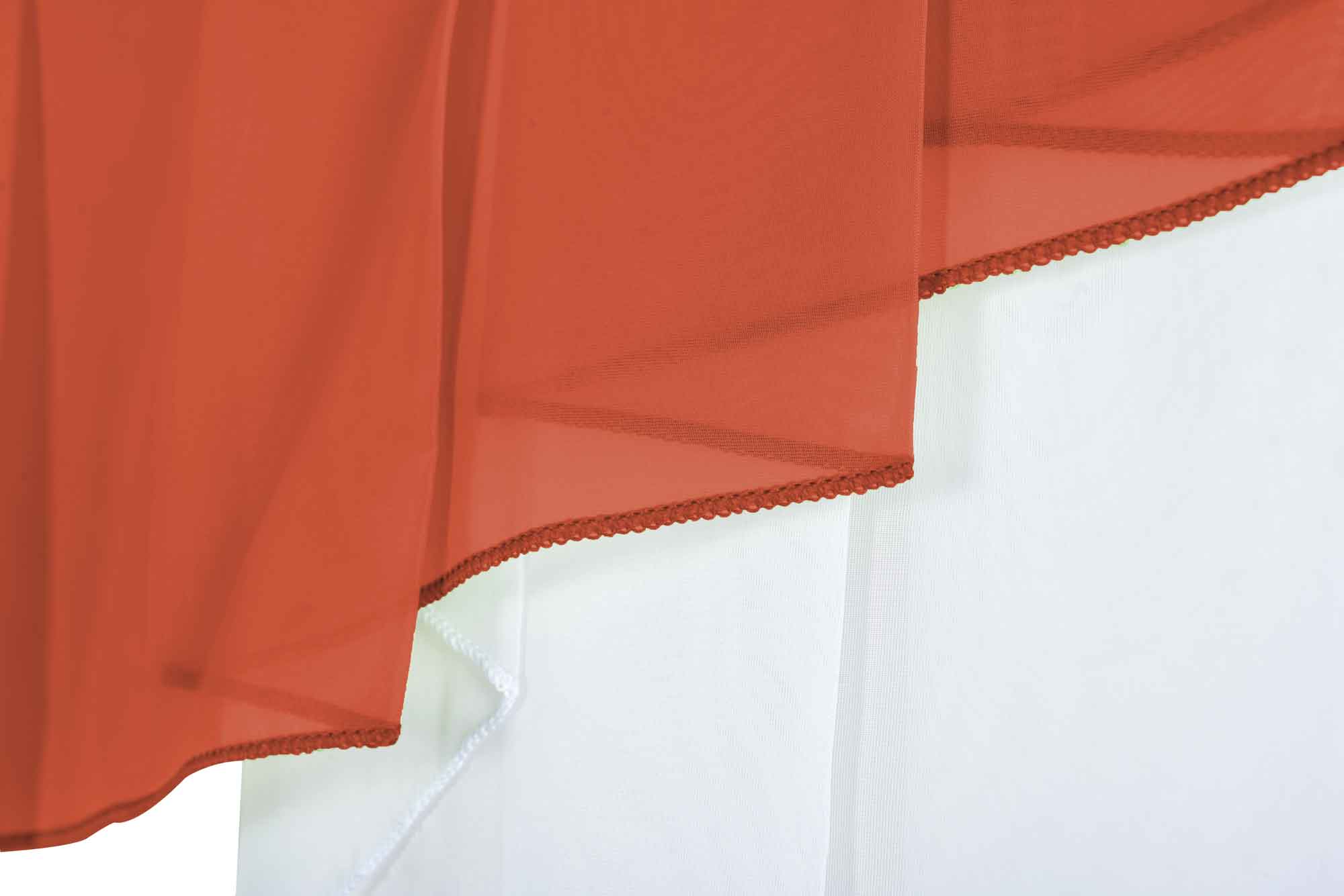 Scheibengardine »MEIßEN« M-Bogen Kurzgardine Tunneldurchzug Universalband 2023700 Scheibengardine 2023700_d5_terrakotta | Gardinenbox.de