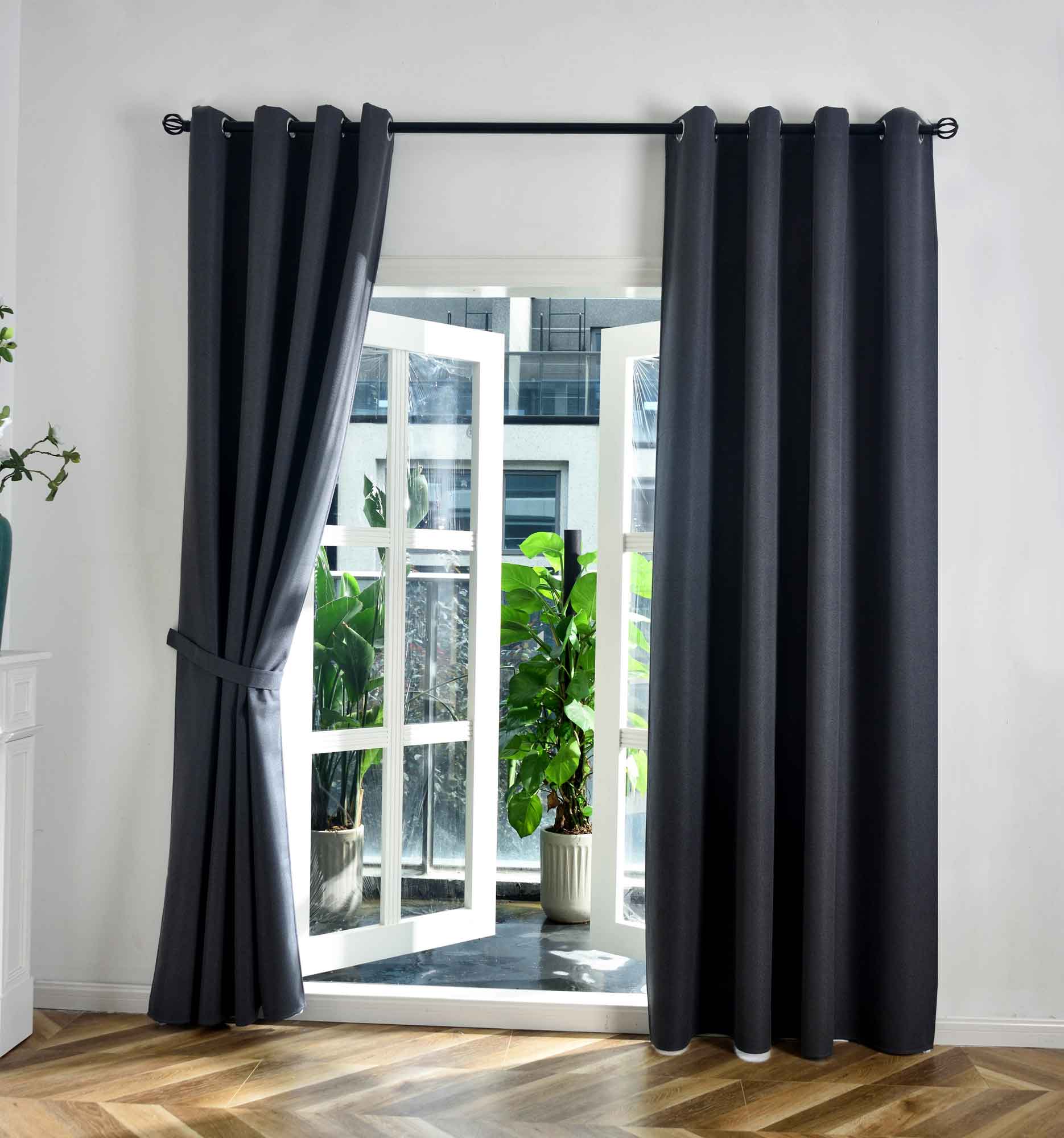 2er Set Verdunkelungsvorhänge Ösen Raffhalter 100% Verdunkelung Blackout »München Dark« Dreischichtige Bindung Fischgrätmuster 202410-2 Dunkelgrau HxB 245x145 cm Vorhang 202410-2dunkelgrau_d2a8959a-c14f-44cb-bb99-afff7894c8aa | Gardinenbox.de
