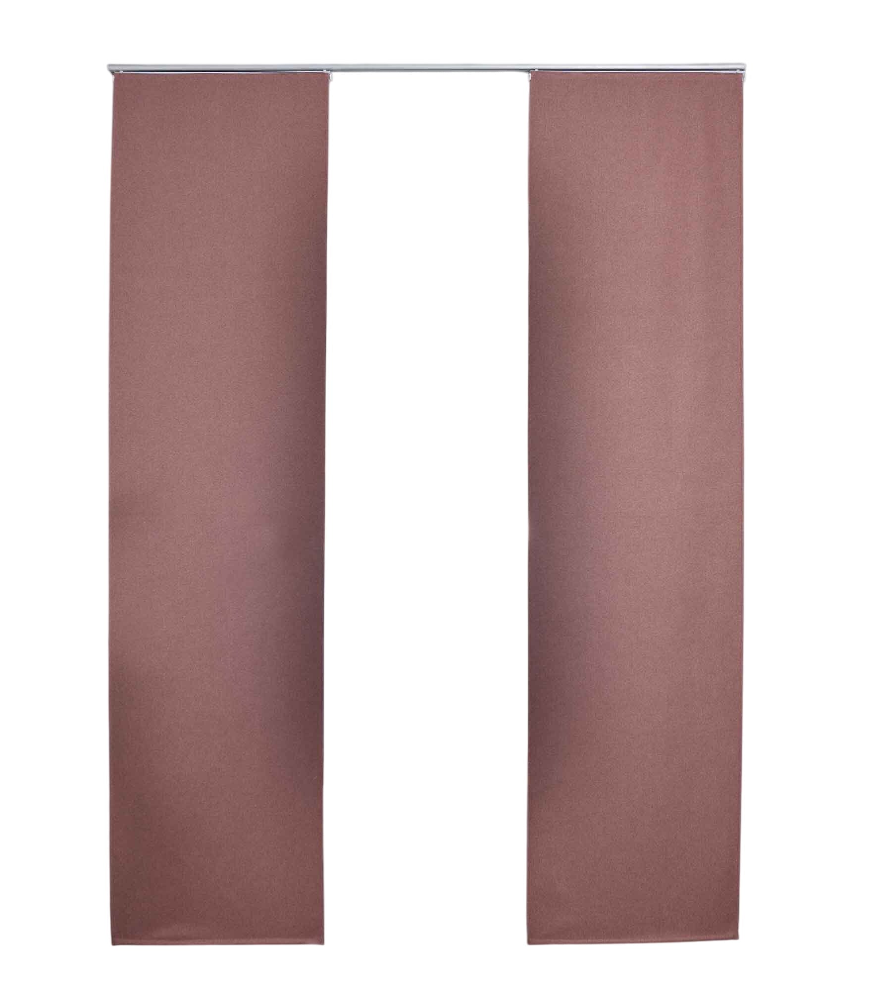 2er Set Flächenvorhänge mit Paneelwagen 100% Verdunkelung Blackout »München Dark« Paneelwagen Dreischichtige Bindung 202410P-2 Schiebegardine 202410P-2altrosa-crop | Gardinenbox.de