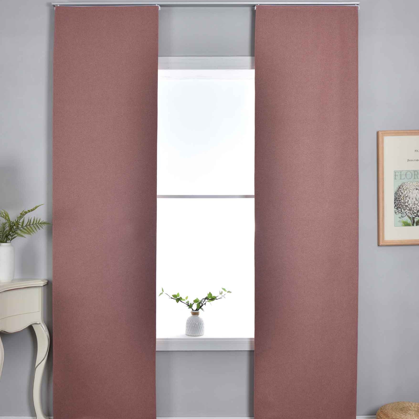 2er Set Flächenvorhänge mit Paneelwagen 100% Verdunkelung Blackout »München Dark« Paneelwagen Dreischichtige Bindung 202410P-2 Altrosa Schiebegardine 202410P-2altrosa_79e5bdb9-9bd4-4f7f-a104-ac271097a86d | Gardinenbox.de