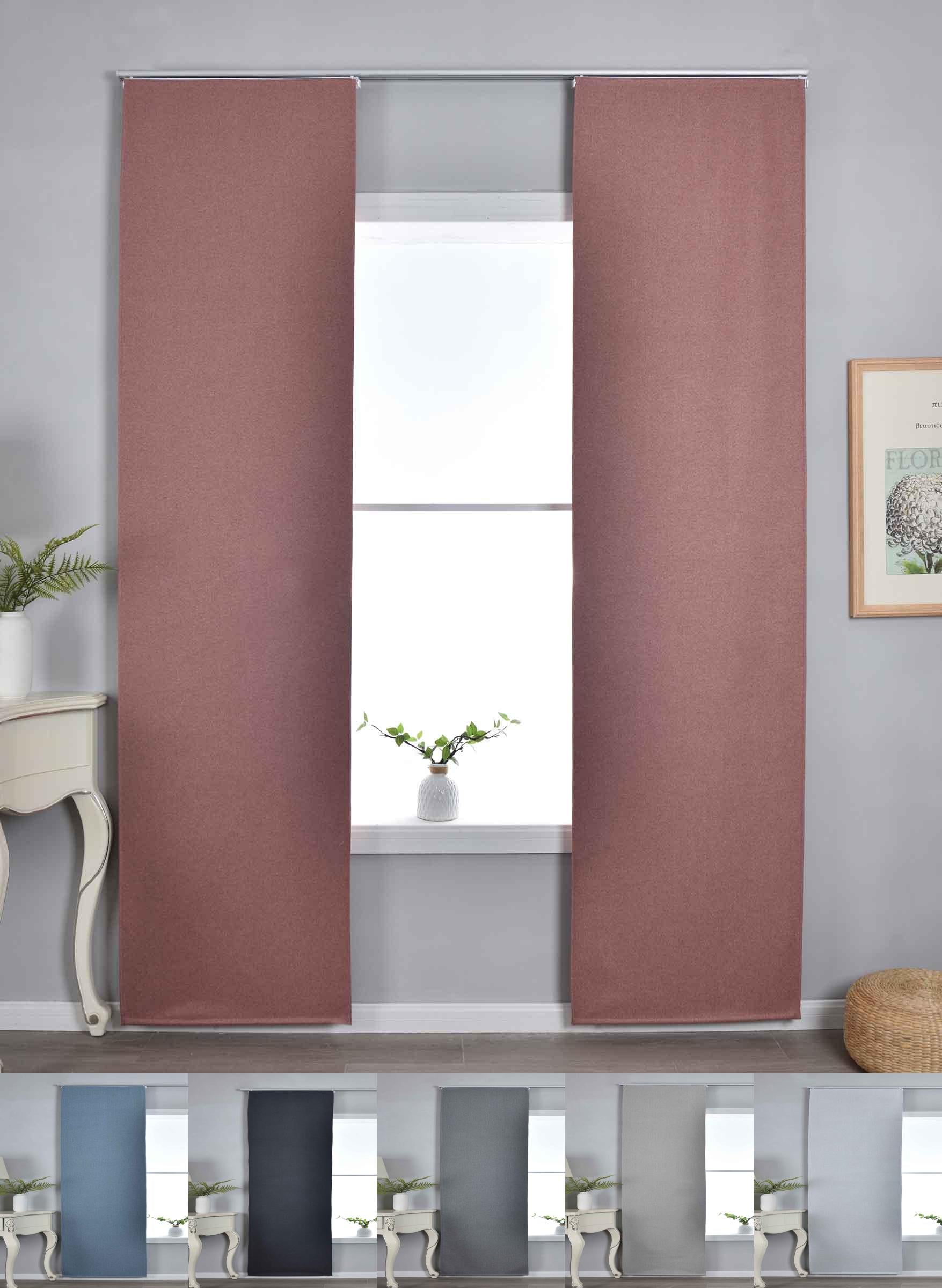 2er Set Flächenvorhänge mit Paneelwagen 100% Verdunkelung Blackout »München Dark« Paneelwagen Dreischichtige Bindung 202410P-2 Schiebegardine 202410P-2var_5a148d9f-8f63-4ce4-897a-c3ec825261dc | Gardinenbox.de