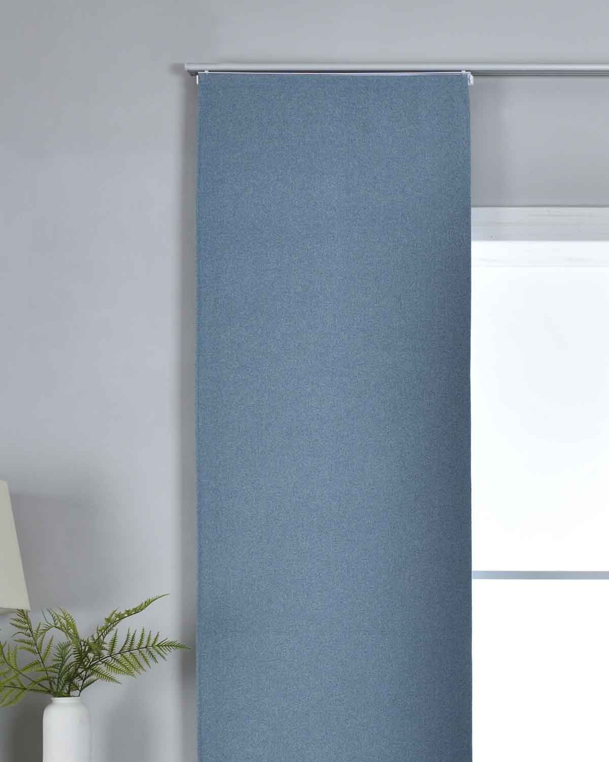 Flächenvorhang mit Paneelwagen 100% Verdunkelung Blackout »München Dark« Paneelwagen Dreischichtige Bindung 202410P Schiebegardine 202410Pblau | Gardinenbox.de