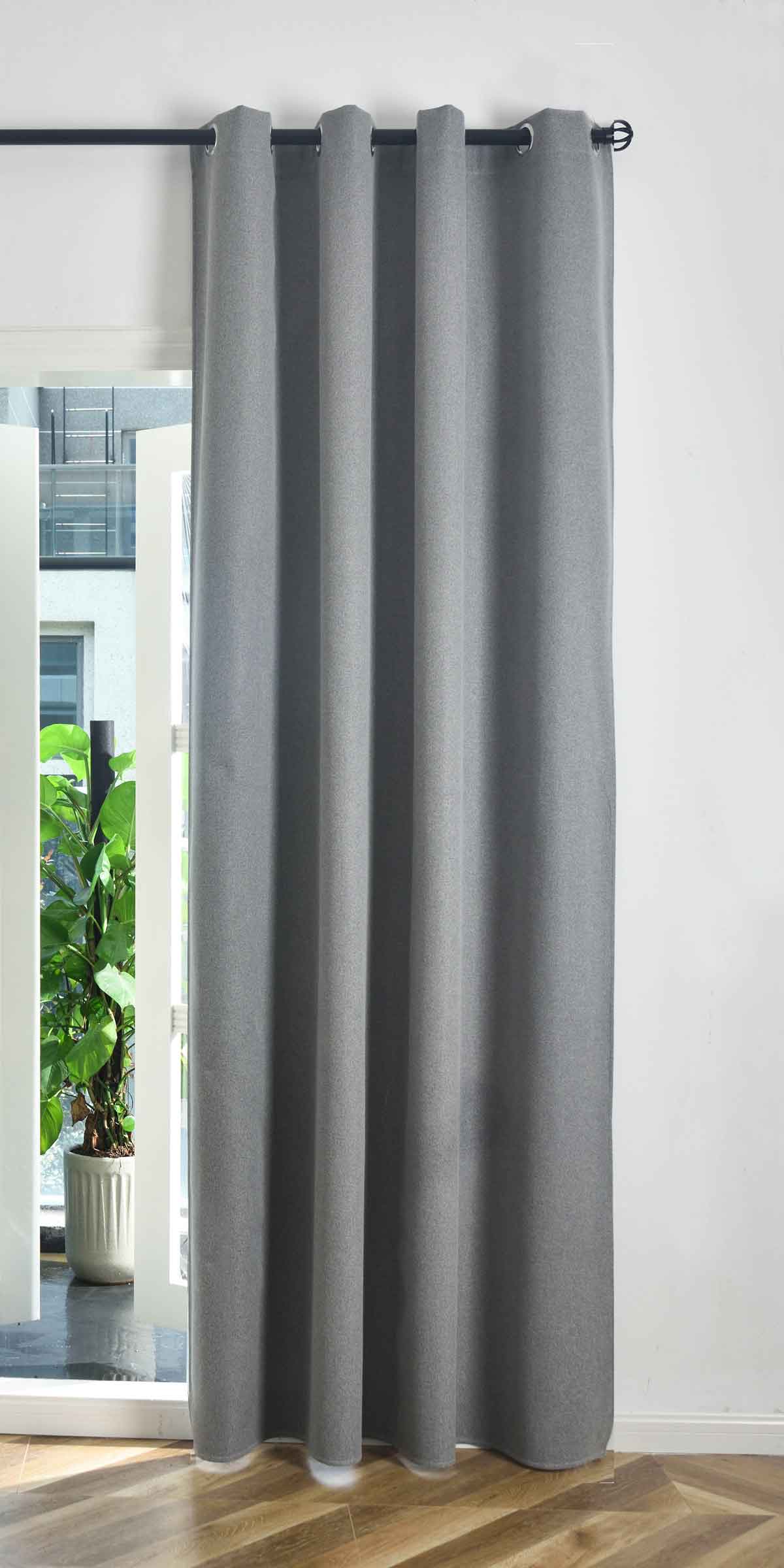 Verdunkelungsvorhang Ösen Raffhalter 100% Verdunkelung Blackout »München Dark« Dreischichtige Bindung Fischgrätmuster 202410 Grau HxB 225x145 cm Vorhang 202410grau_7e0e0914-6ba2-4ff3-8ed4-ab358af4d169 | Gardinenbox.de