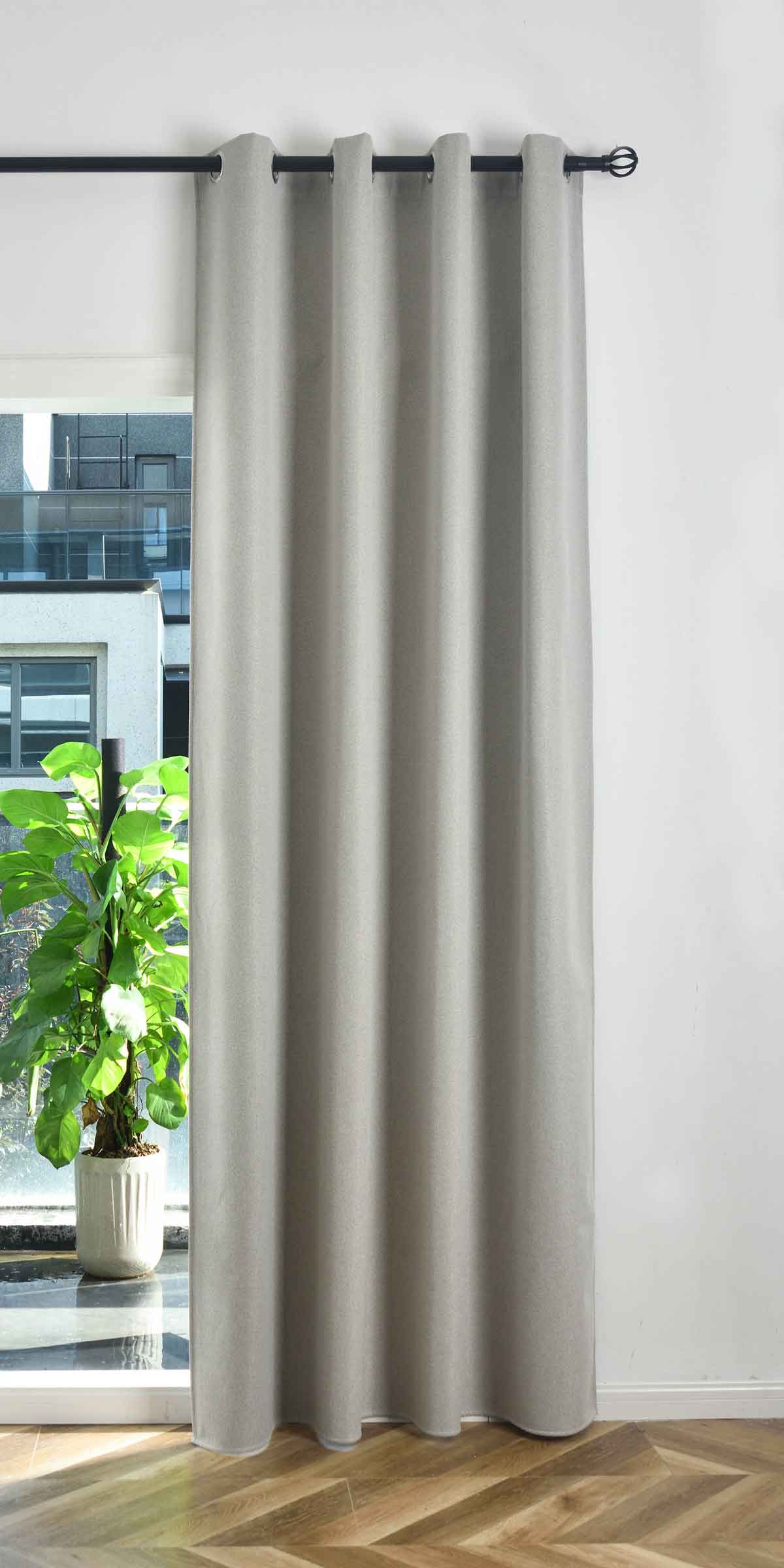 Verdunkelungsvorhang Ösen Raffhalter 100% Verdunkelung Blackout »München Dark« Dreischichtige Bindung Fischgrätmuster 202410 Vorhang 202410sand | Gardinenbox.de