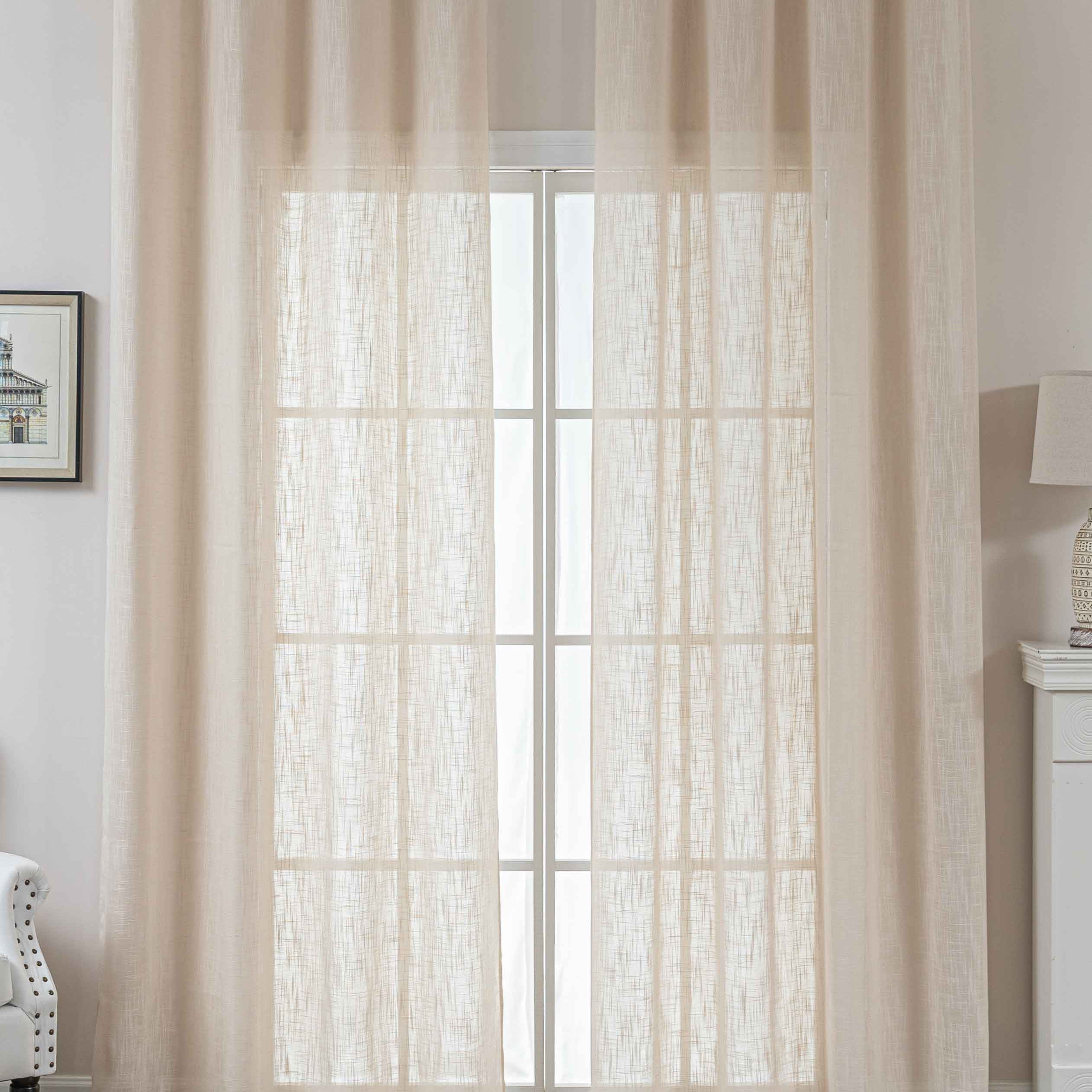 2er Set Gardinen Ösen Grobfaser »Seoul« Ösen Linenlook-Struktur Uni Halbransparent Blickdicht 2024110-2 Beige Gardinenschal 2024110-2beige | Gardinenbox.de