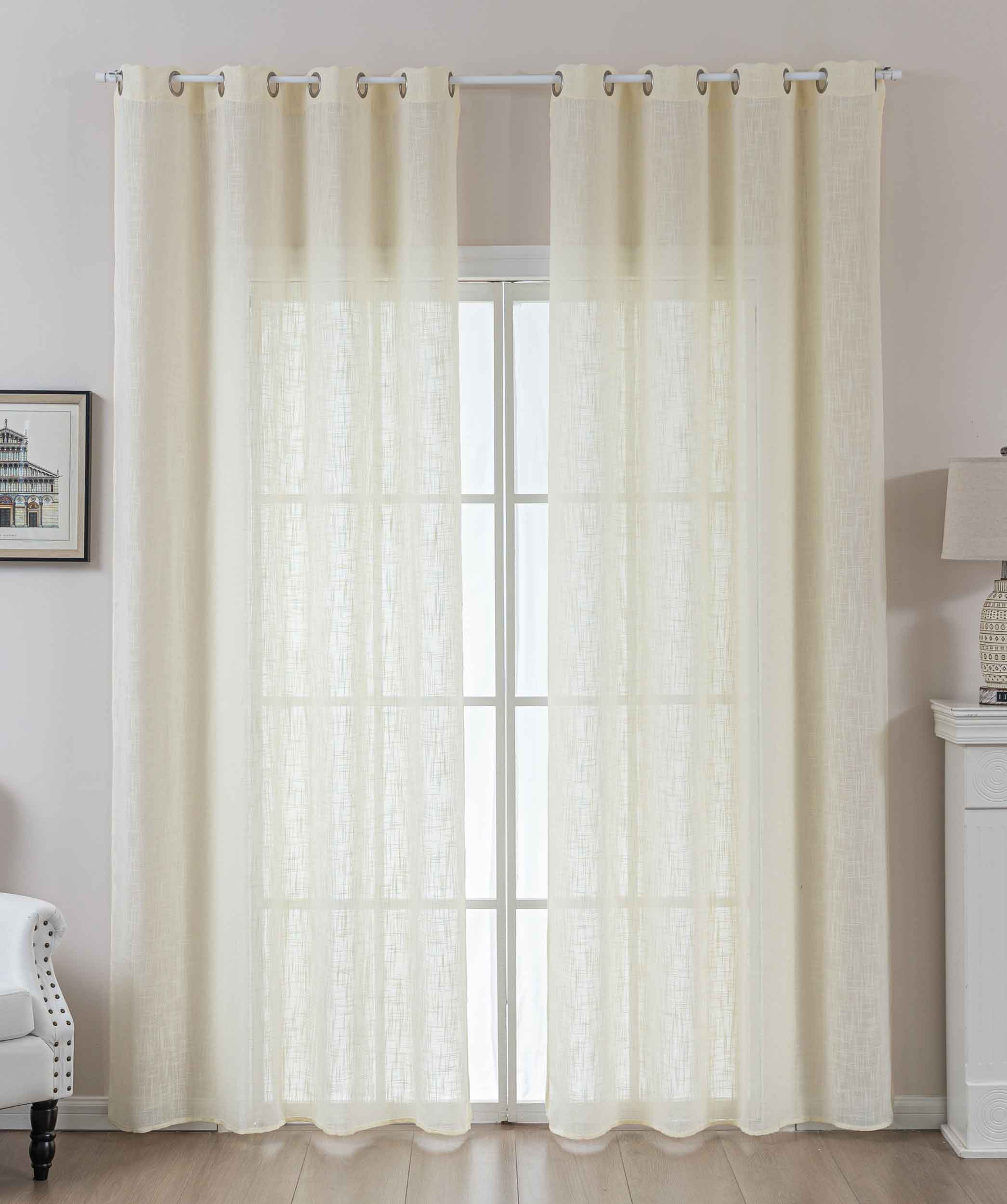 2er Set Gardinen Ösen Grobfaser »Seoul« Ösen Linenlook-Struktur Uni Halbransparent Blickdicht 2024110-2 Creme Gardinenschal 2024110-2creme | Gardinenbox.de