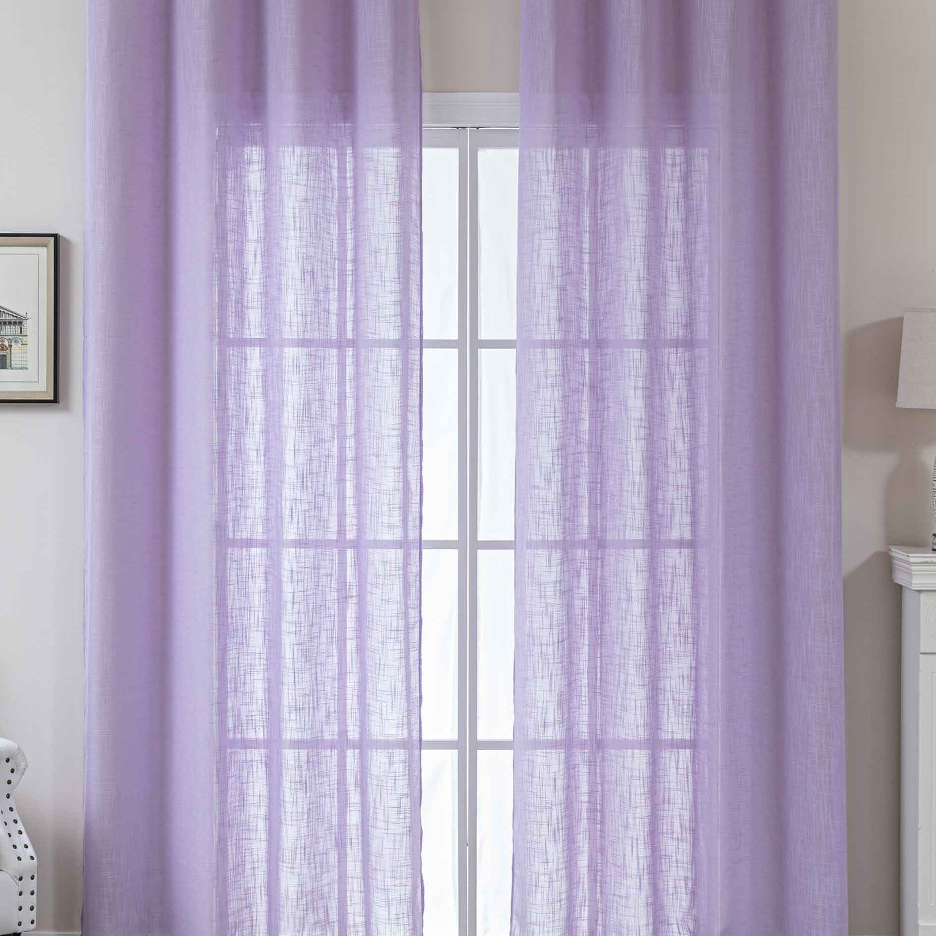 2er Set Gardinen Ösen Grobfaser »Seoul« Ösen Linenlook-Struktur Uni Halbransparent Blickdicht 2024110-2 Flieder Gardinenschal 2024110-2flieder | Gardinenbox.de