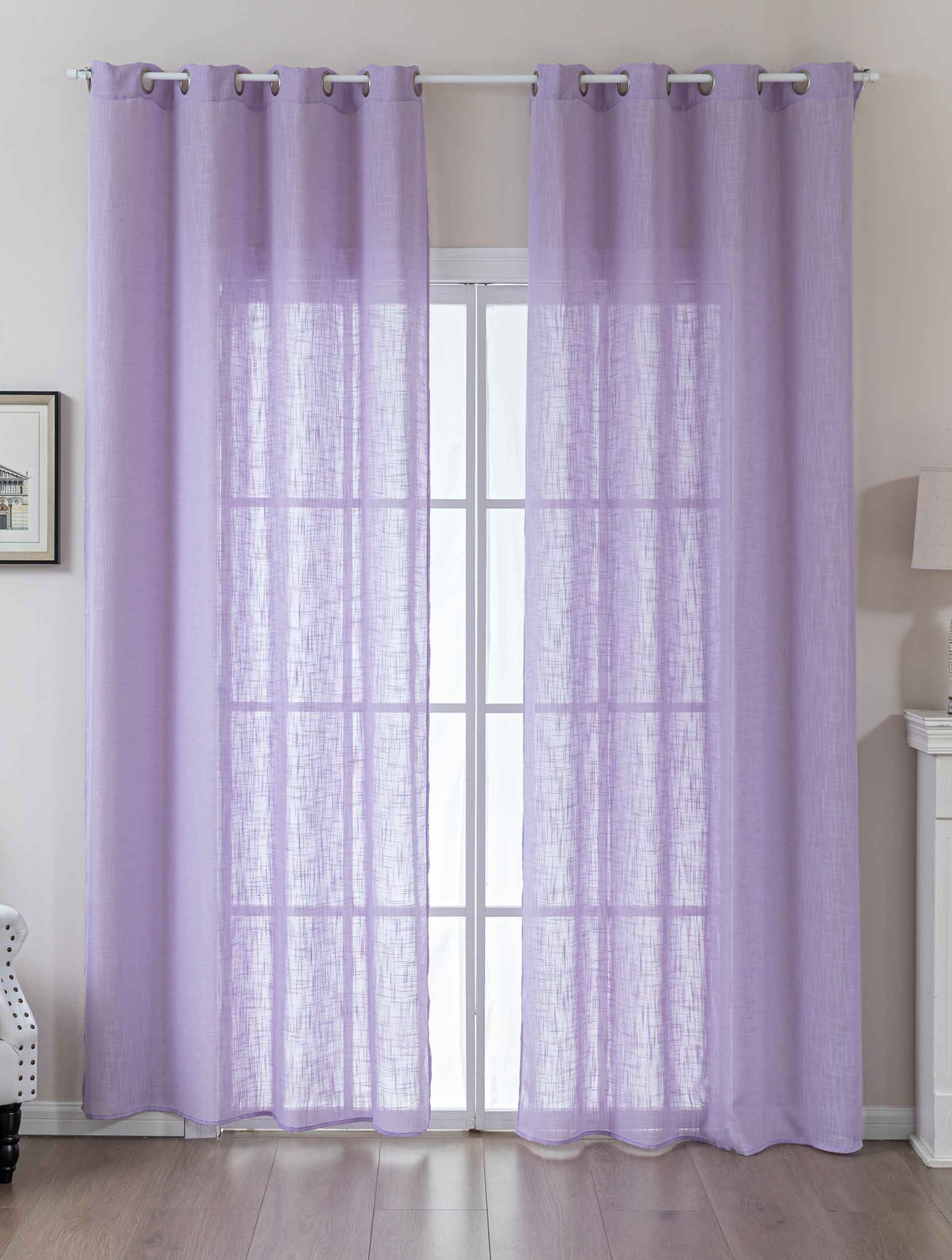 2er Set Gardinen Ösen Grobfaser »Seoul« Ösen Linenlook-Struktur Uni Halbransparent Blickdicht 2024110-2 Flieder Gardinenschal 2024110-2flieder | Gardinenbox.de