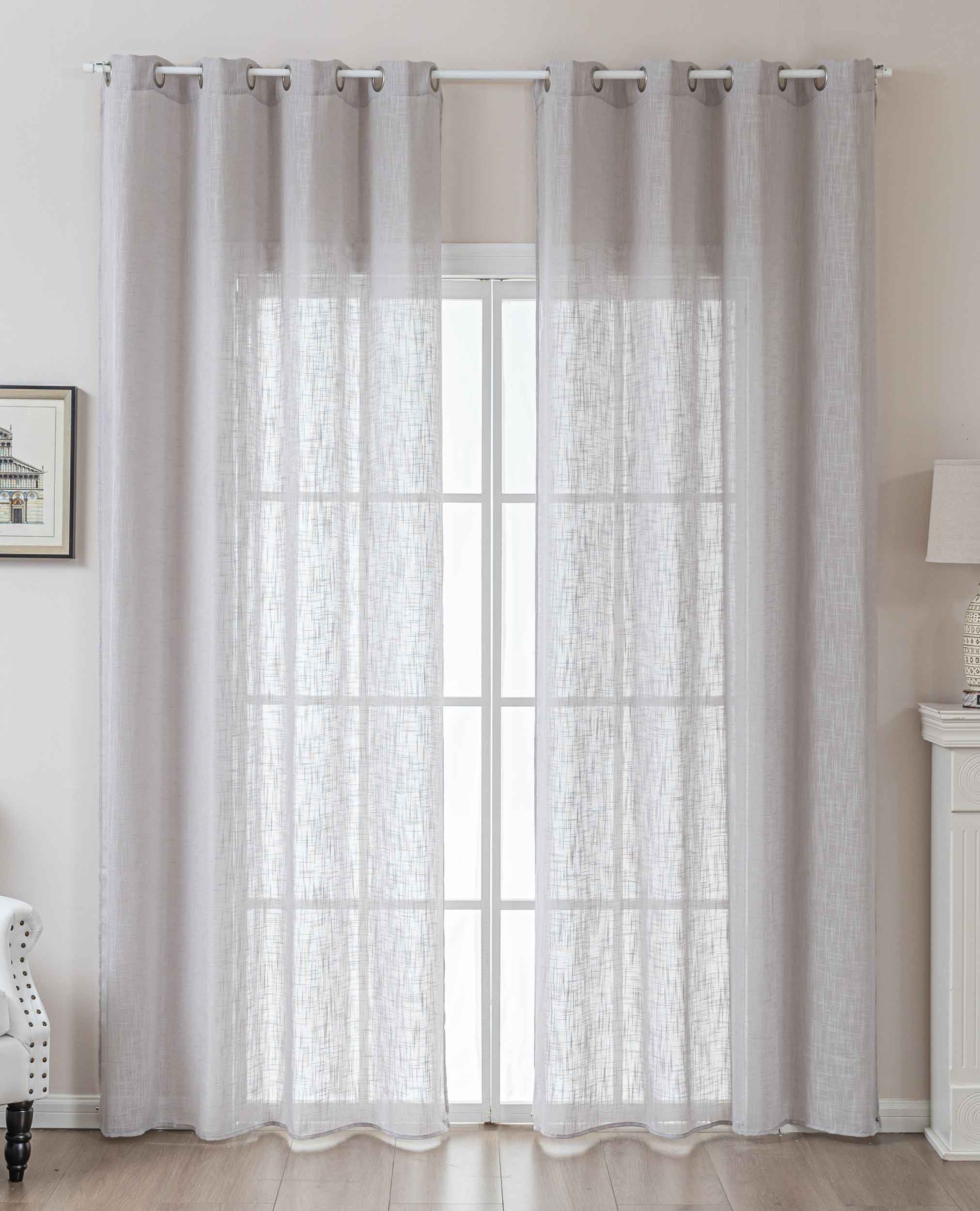 2er Set Gardinen Ösen Grobfaser »Seoul« Ösen Linenlook-Struktur Uni Halbransparent Blickdicht 2024110-2 Grau Gardinenschal 2024110-2grau | Gardinenbox.de