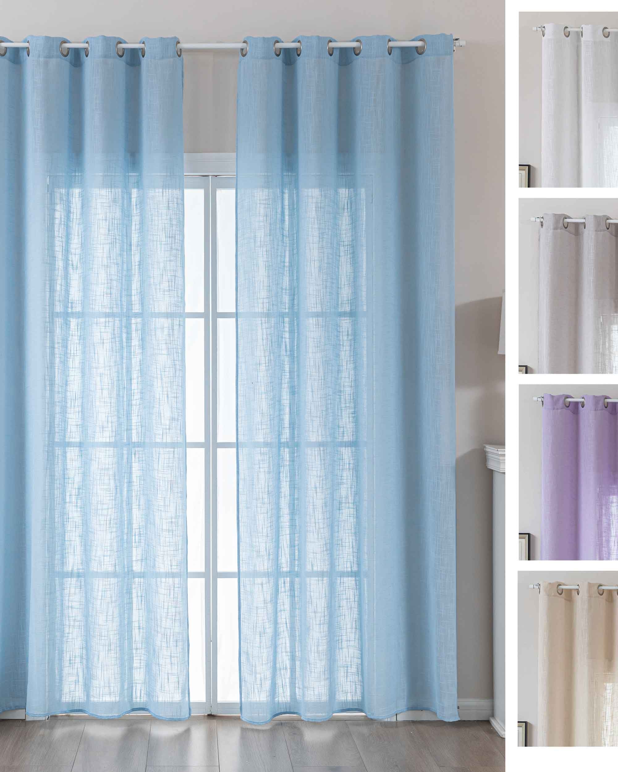 2er Set Gardinen Ösen Grobfaser »Seoul« Ösen Linenlook-Struktur Uni Halbransparent Blickdicht 2024110-2 Gardinenschal 2024110-2var | Gardinenbox.de