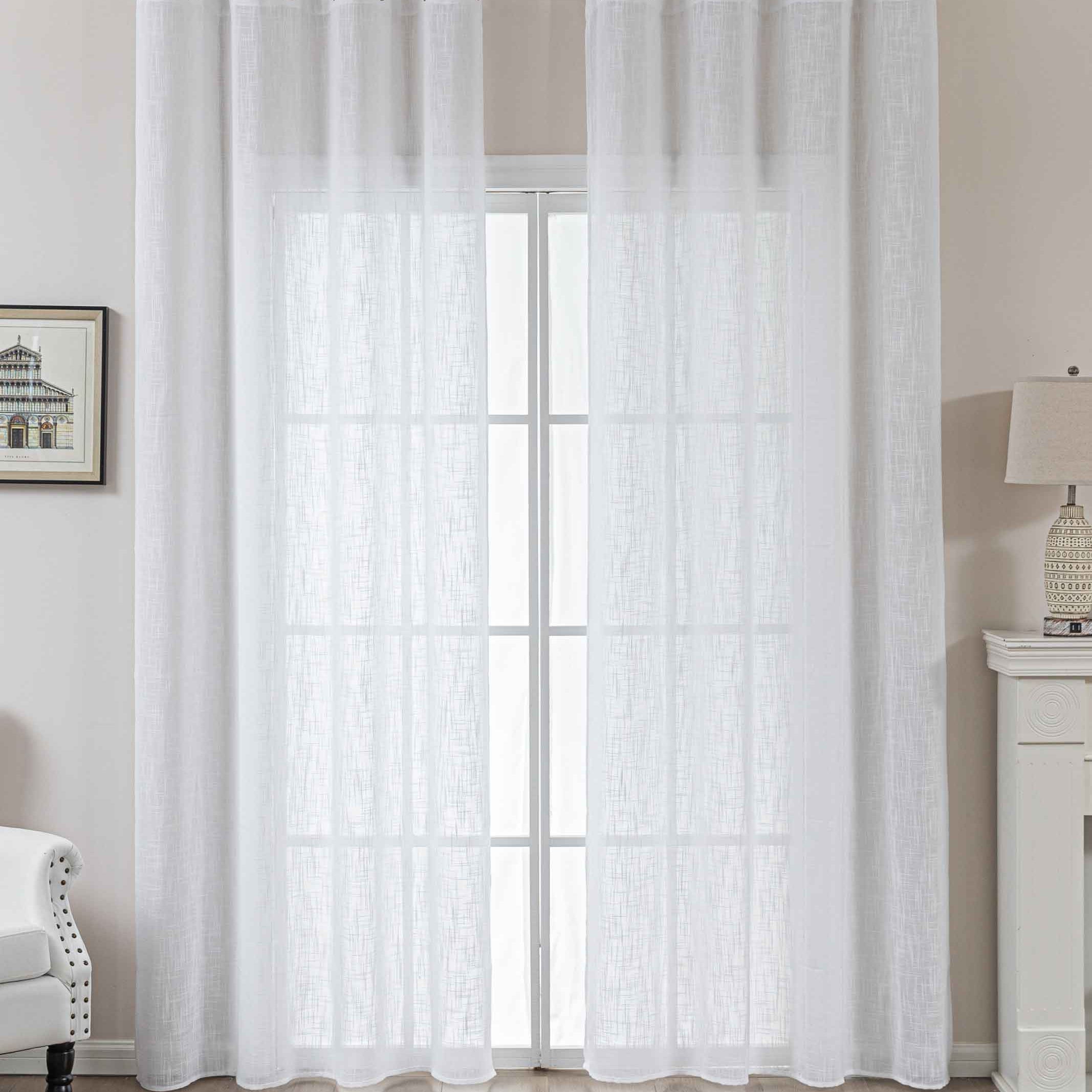 2er Set Gardinen Ösen Grobfaser »Seoul« Ösen Linenlook-Struktur Uni Halbransparent Blickdicht 2024110-2 Weiß Gardinenschal 2024110-2weiss | Gardinenbox.de