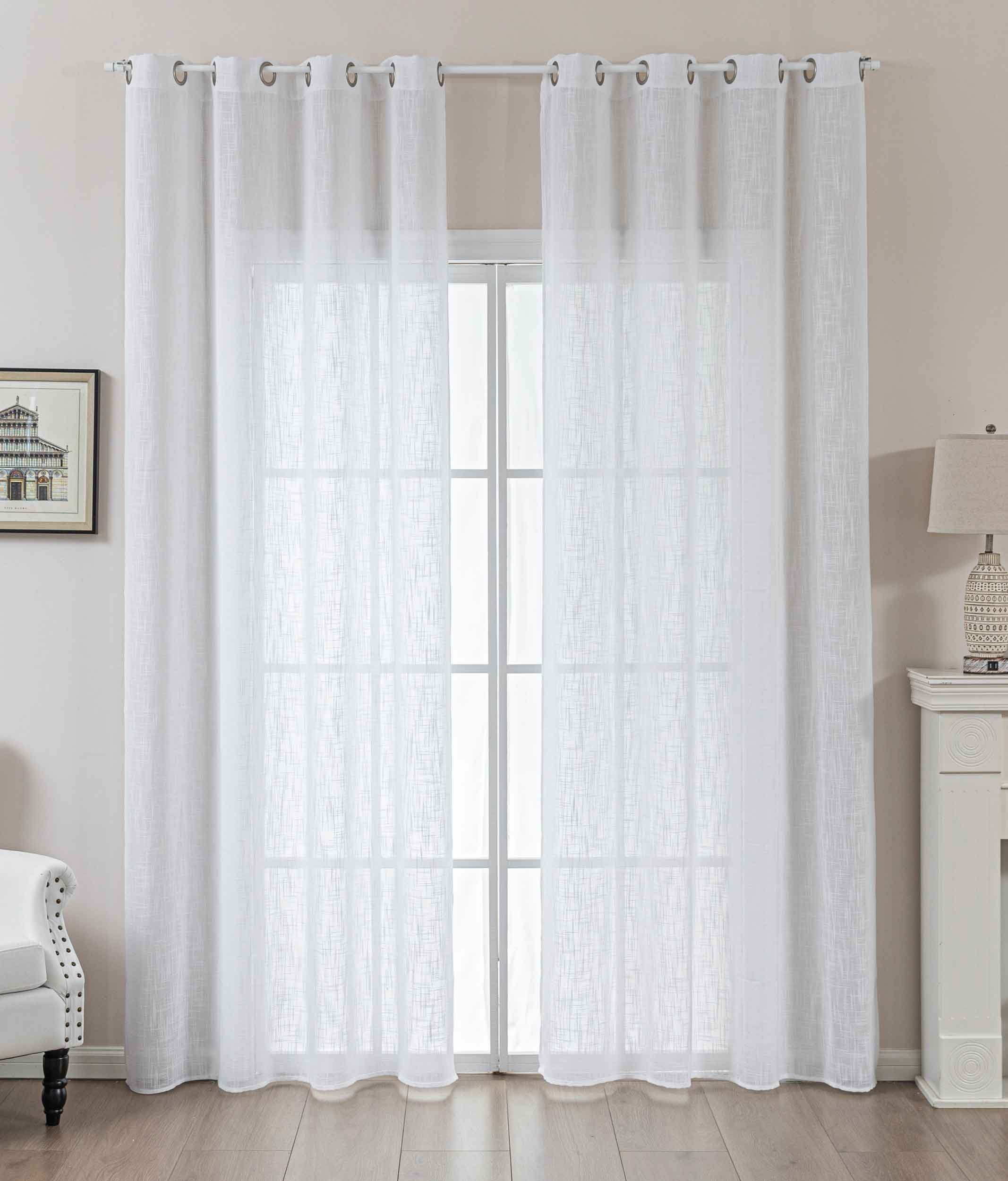 2er Set Gardinen Ösen Grobfaser »Seoul« Ösen Linenlook-Struktur Uni Halbransparent Blickdicht 2024110-2 Weiß Gardinenschal 2024110-2weiss | Gardinenbox.de
