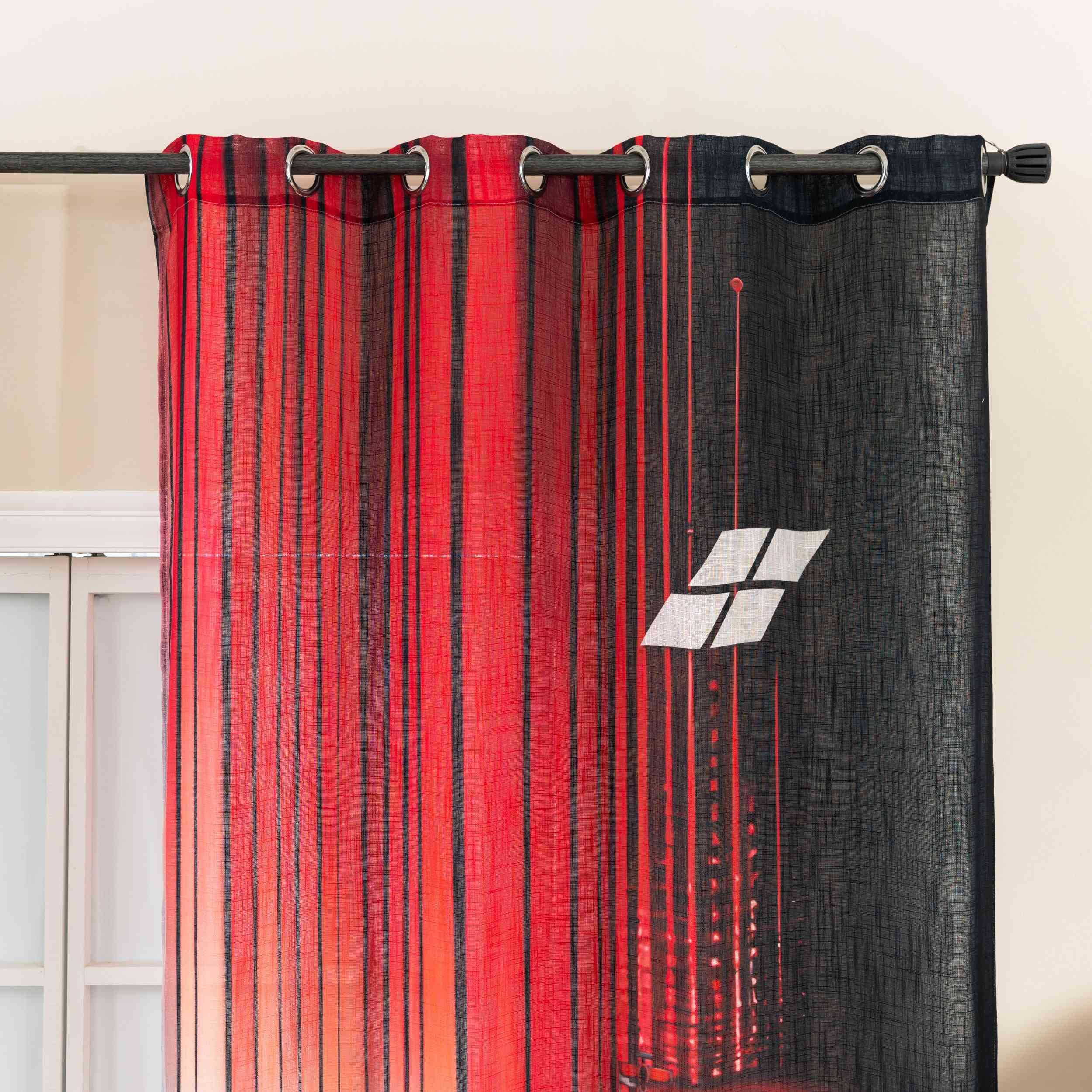 Vorhang Ösen Grobfaser »Seoul Collection« Digital Druck Ösen Gardinen Linenlook-Struktur Halbransparent Blickdicht 2024120 Vorhang 2024120-004 | Gardinenbox.de