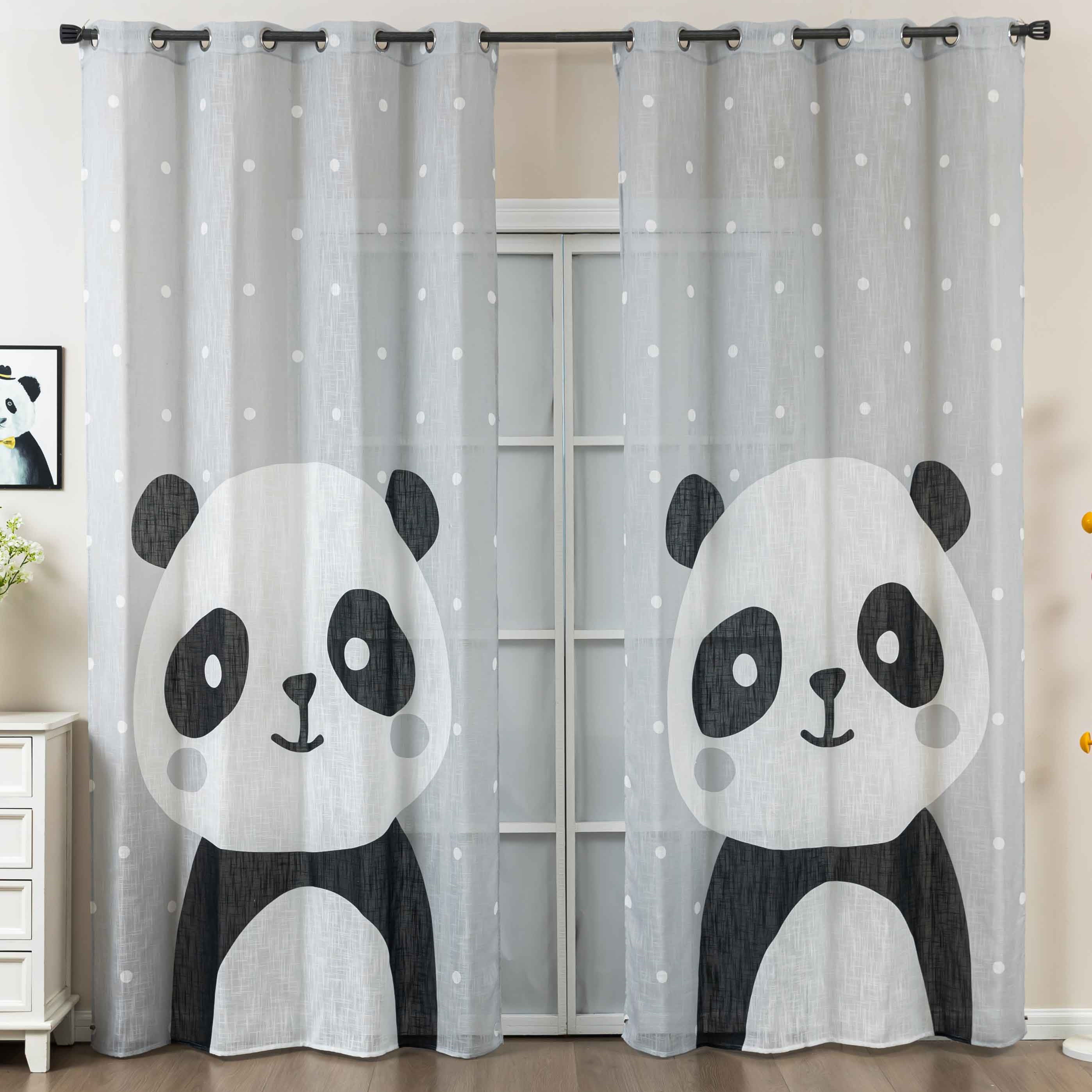 2er Set Vorhang Ösen Grobfaser »Seoul Collection« Digital Druck Ösen Linenlook-Struktur Halbransparent Blickdicht Gardinen Panda Vorhang 2024120-2panda_6514e4e5-eea7-4dad-b6dc-6ecb365aaf68 | Gardinenbox.de