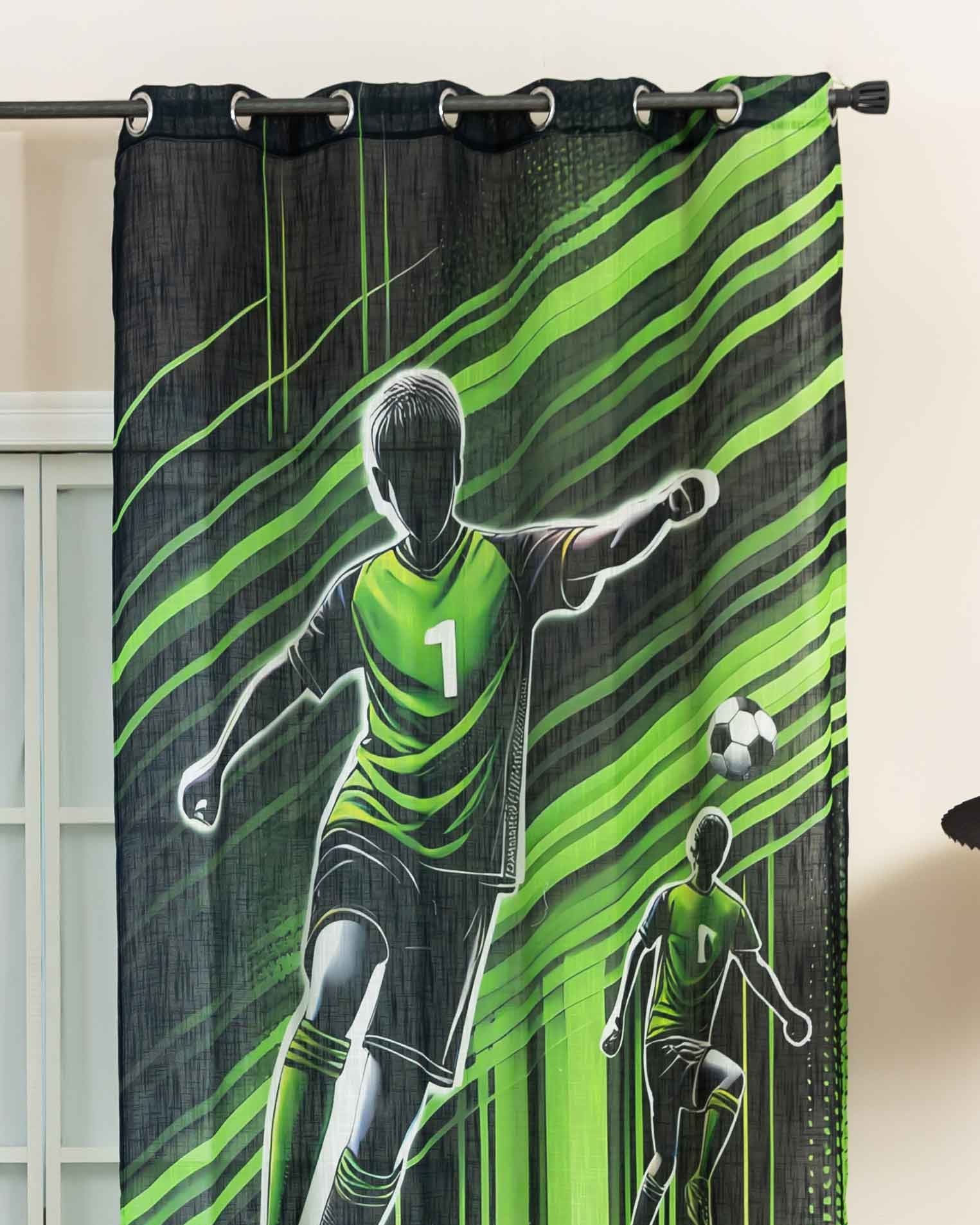 Vorhang Ösen Grobfaser »Seoul Collection« Digital Druck Ösen Gardinen Linenlook-Struktur Halbransparent Blickdicht 2024120 Fussball Soccer Vorhang 2024120fussball_soccer | Gardinenbox.de