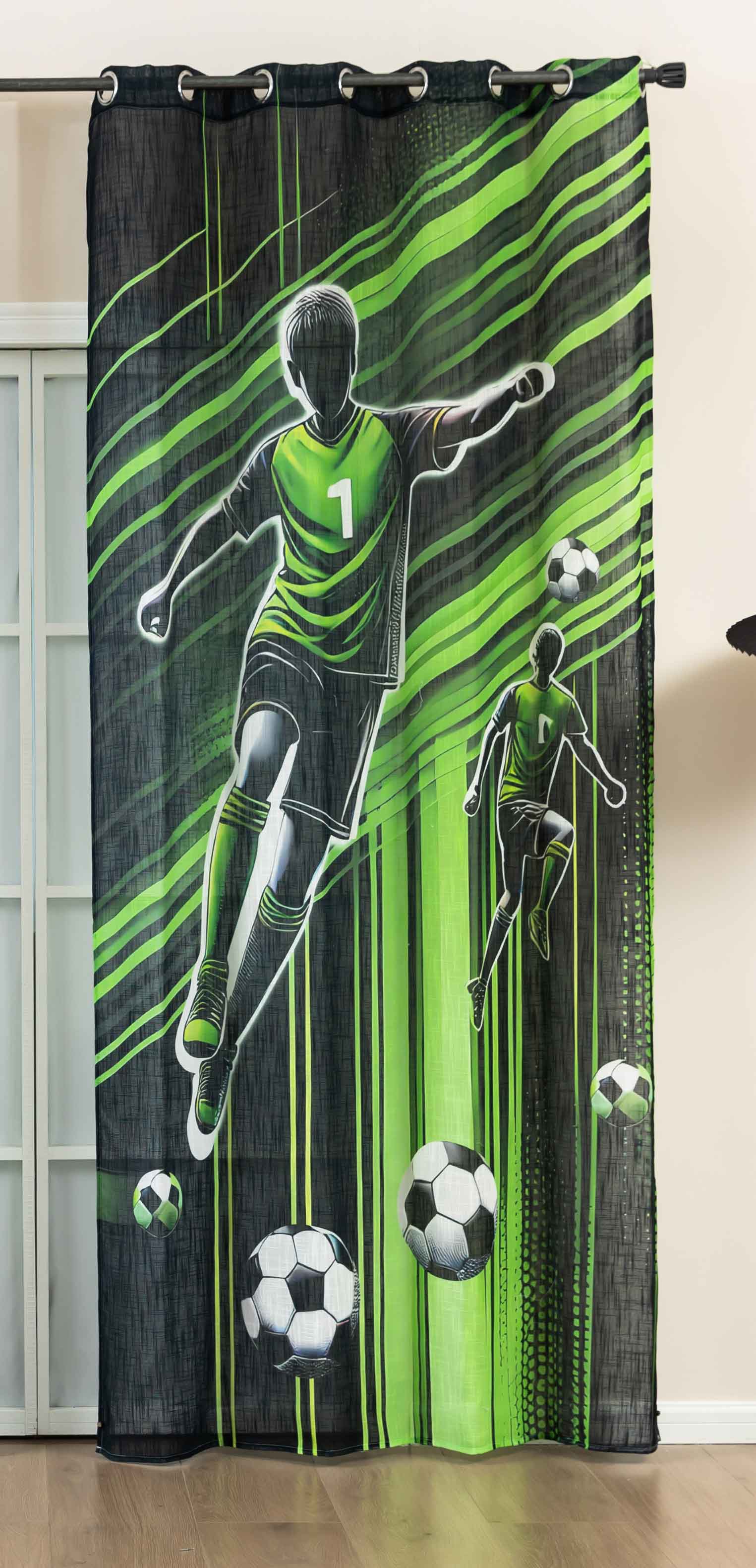 Vorhang Ösen Grobfaser »Seoul Collection« Digital Druck Ösen Gardinen Linenlook-Struktur Halbransparent Blickdicht 2024120 Fussball Soccer Vorhang 2024120fussball_soccer | Gardinenbox.de