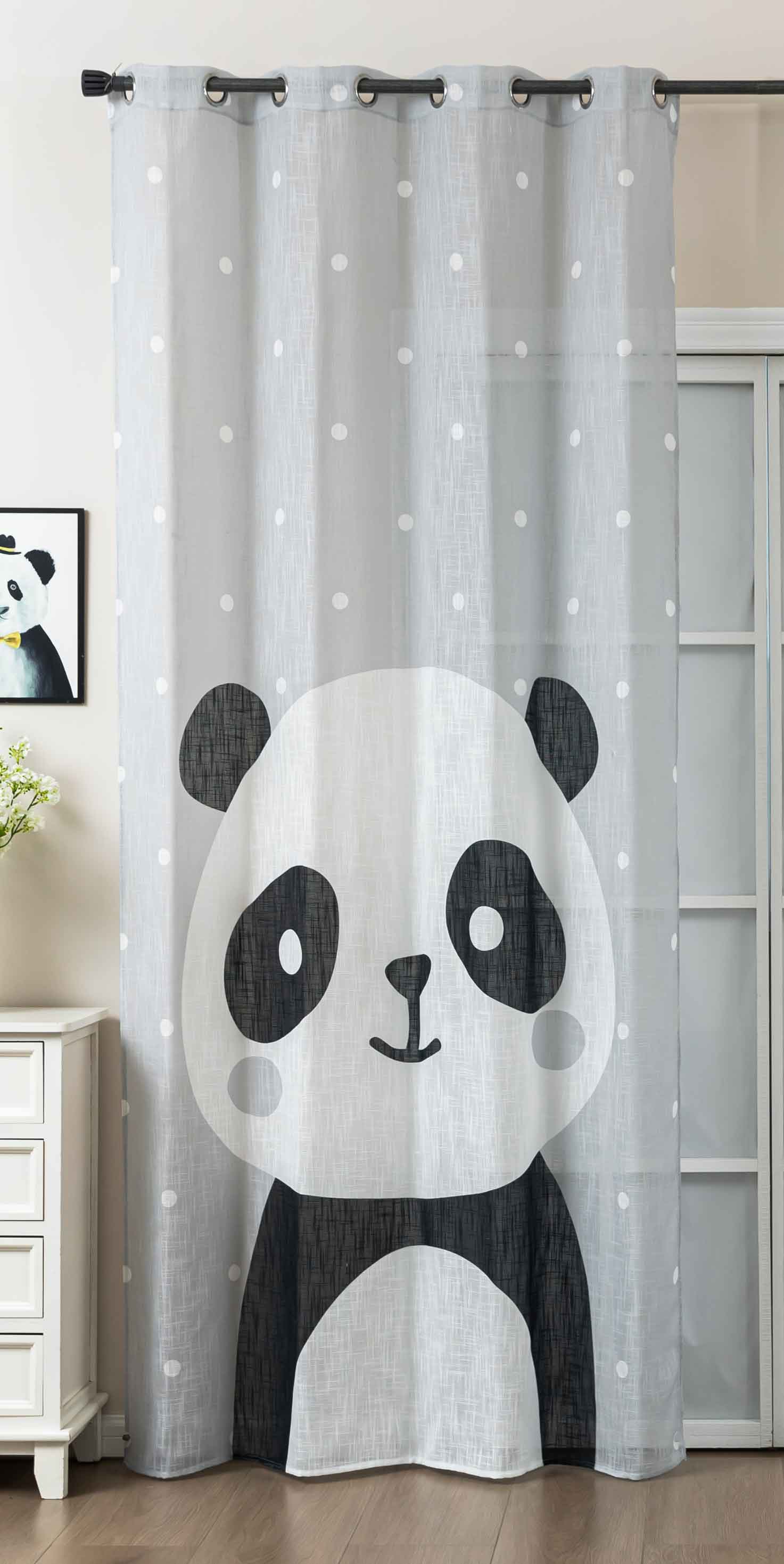 Vorhang Ösen Grobfaser »Seoul Collection« Digital Druck Ösen Gardinen Linenlook-Struktur Halbransparent Blickdicht 2024120 Panda Vorhang 2024120panda | Gardinenbox.de